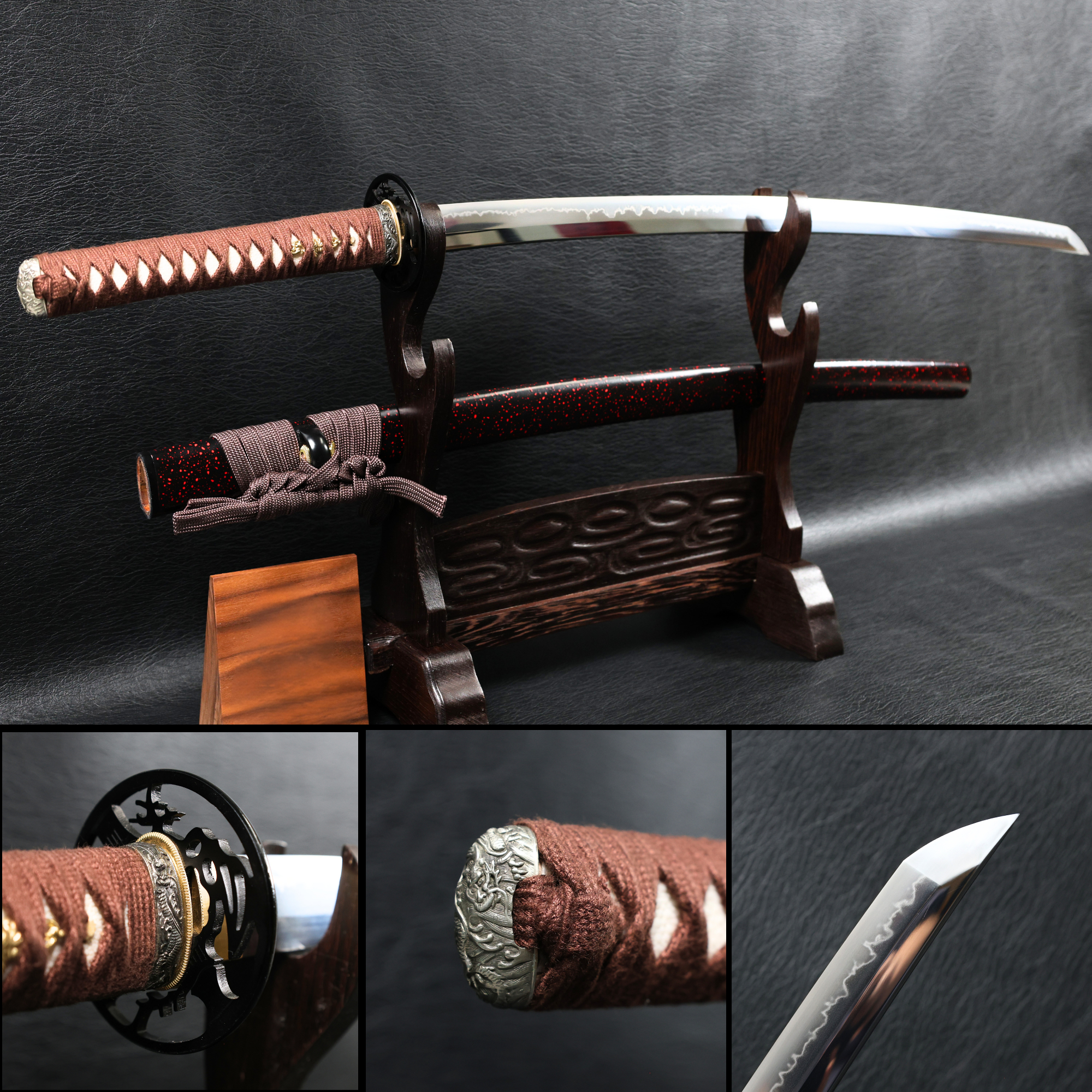 Katana DragonSutra T10 Clay Tempered Blade with Choji Hamon | KSA Huo