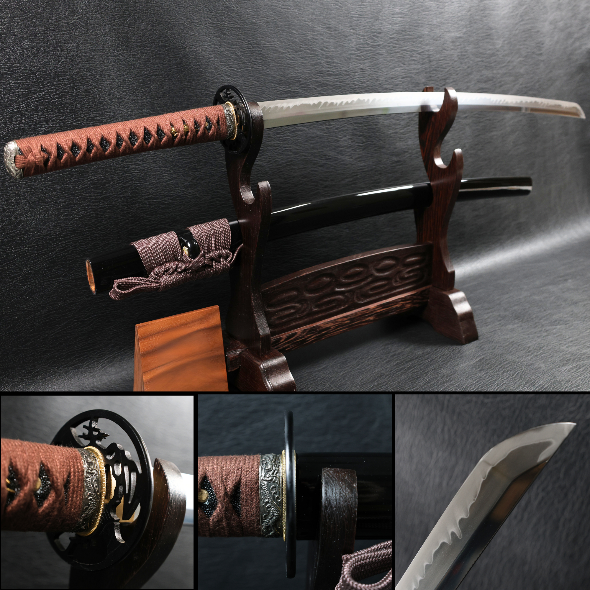 Katana SutraCurrent T10 Clay Tempered Blade with Choji Hamon | KSA Huo