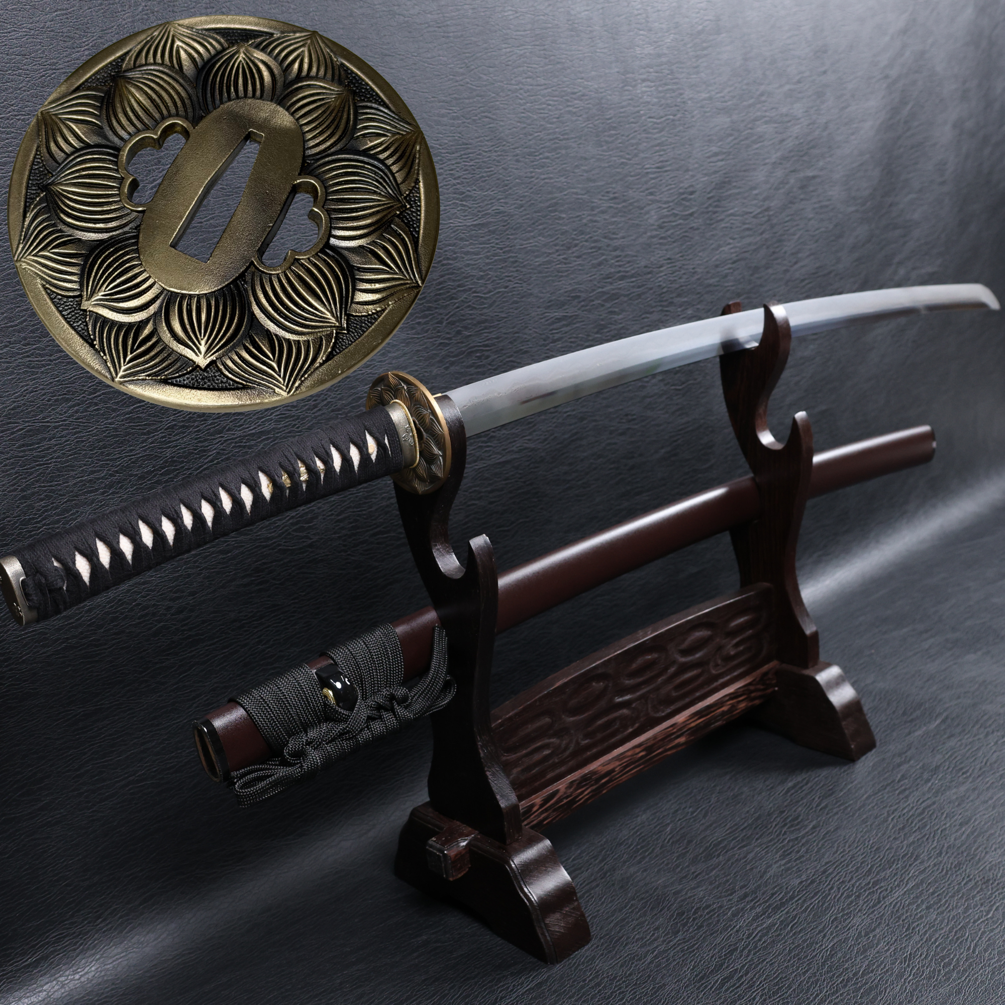 Katana Tatsuoki Folded Steel Clay Tempered Blade with Sanbonsugi Hamon | KSA Jiang