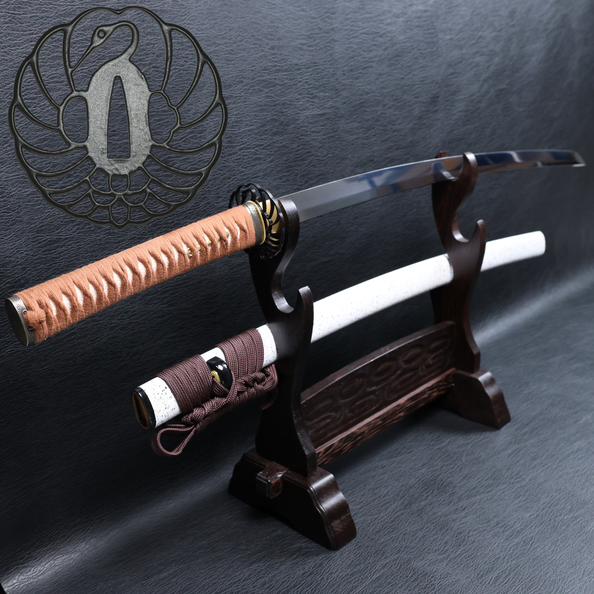 Katana Shōun 9260 Spring Steel Premium Mirror Polish with White Speckled Saya | KSA Jiang