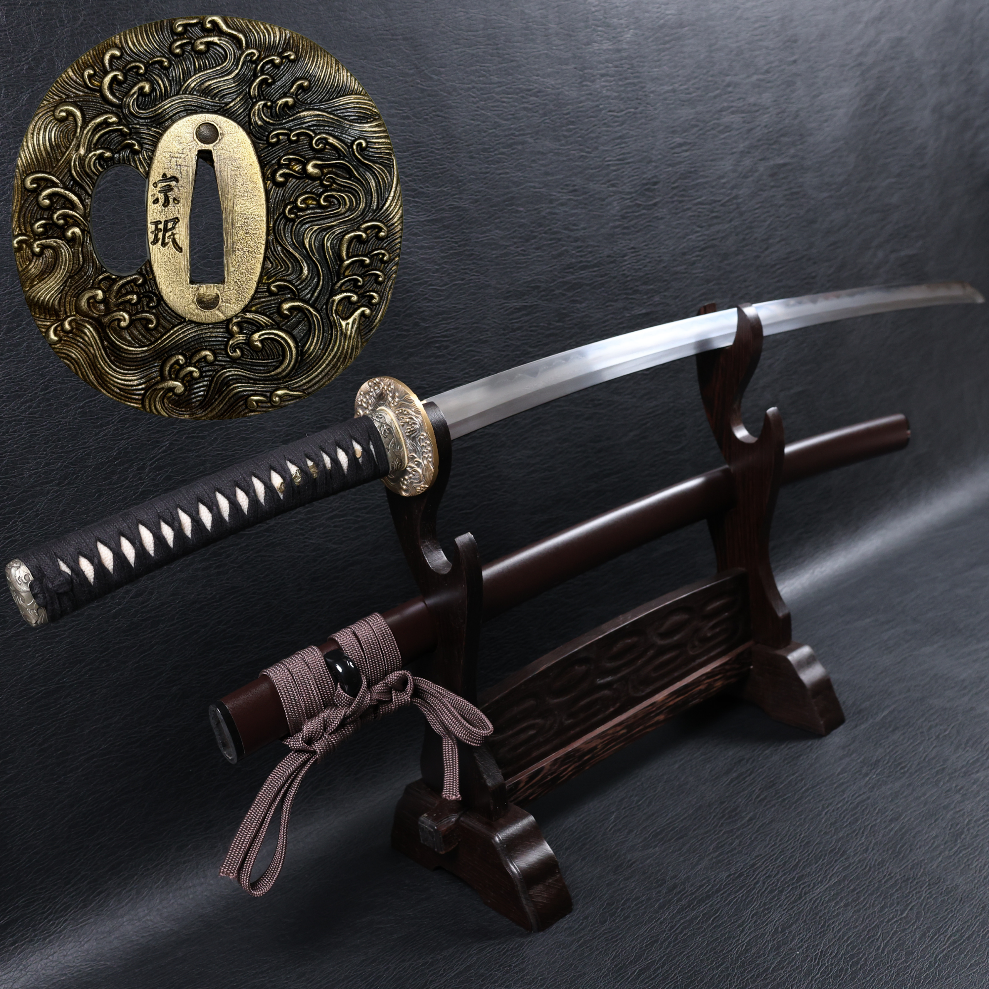 Katana Yoshihiro Folded Steel Clay Tempered Blade with Notare Wave Hamon | KSA Hua