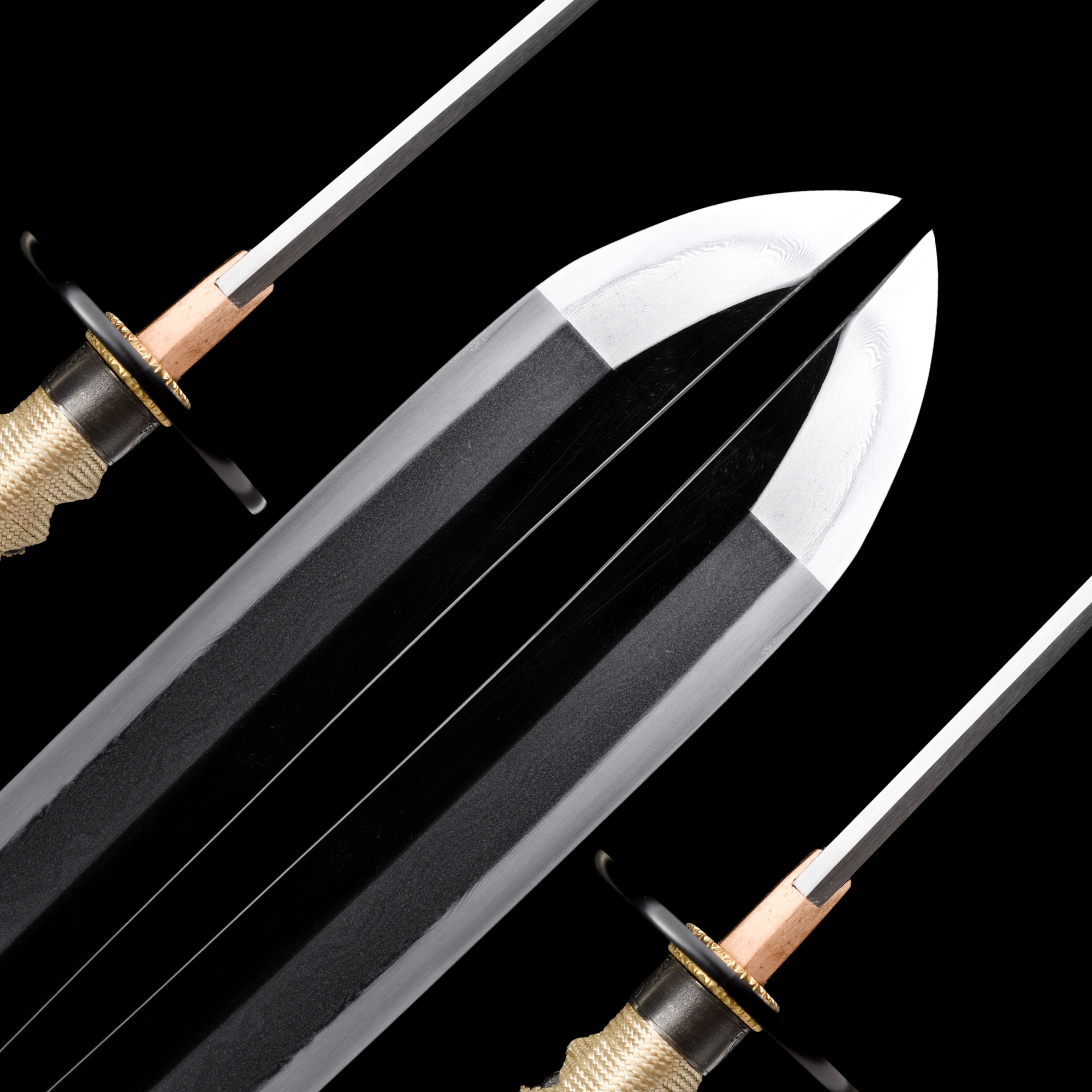 Custom Samurai Sword Hand Forged Folded Steel Clay Tempered Blade