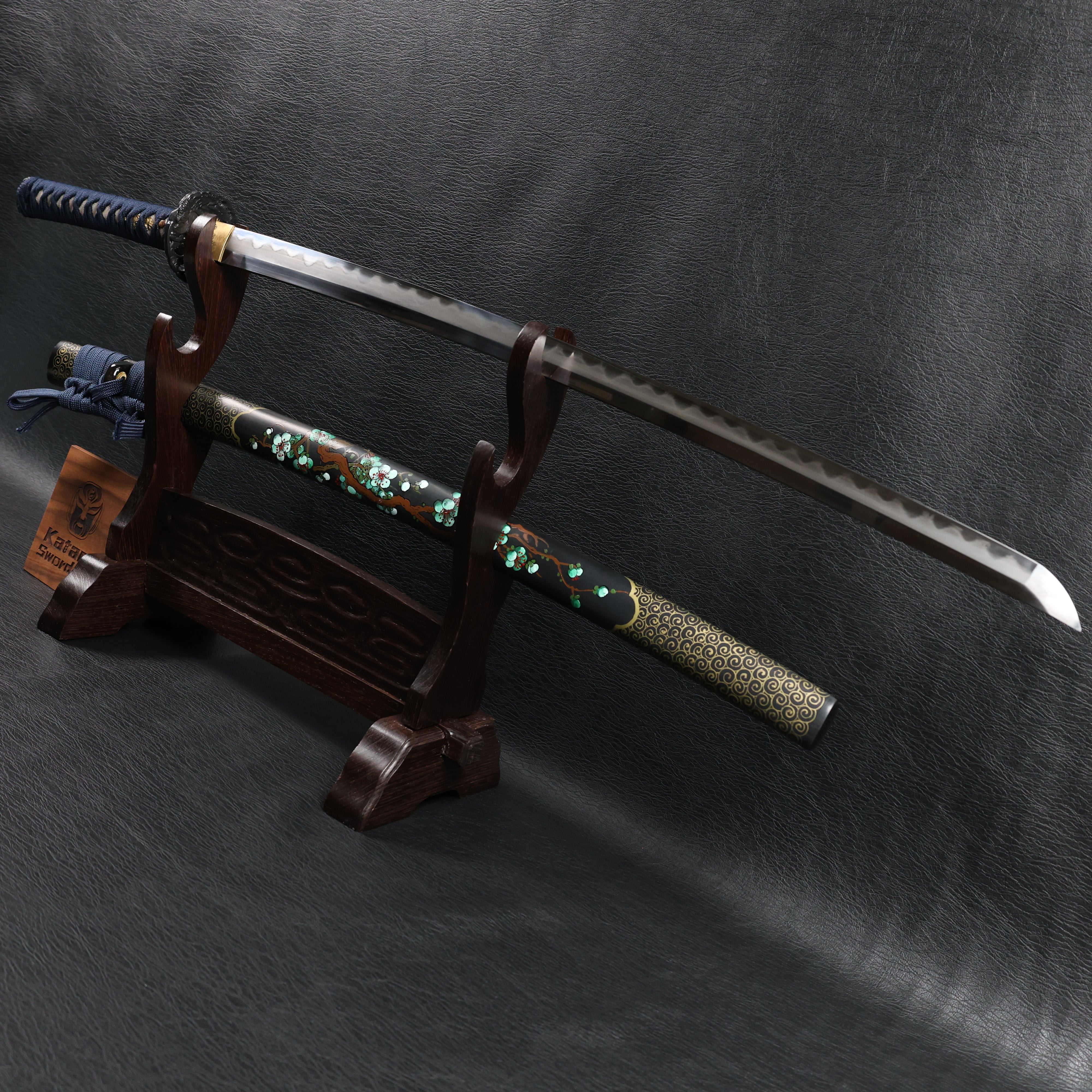 KSA Jin – Koiwave Katana Gomai Clay Tempered with Hand-Painted Plum Blossom Saya