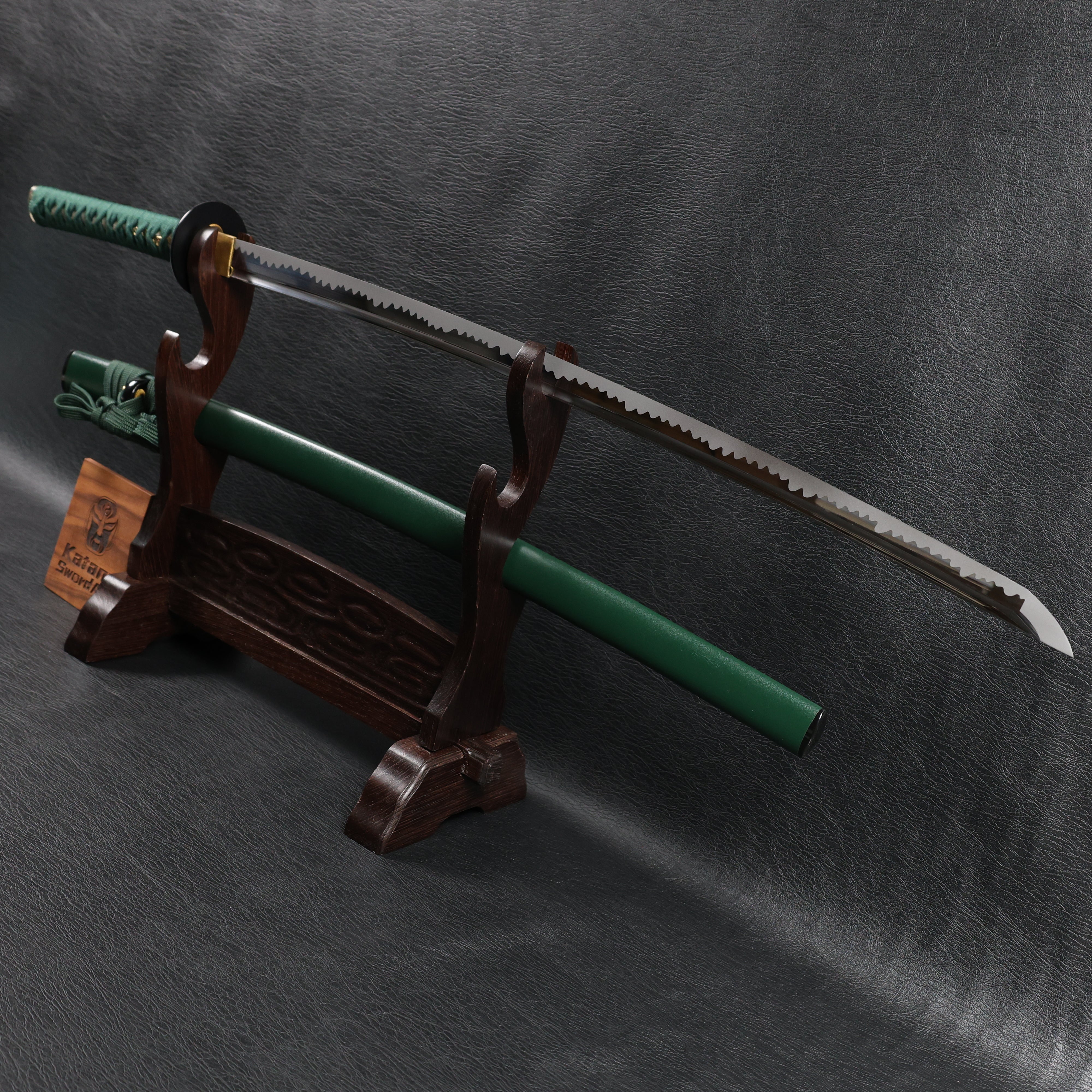 KSA Qing – EmeraldMist Katana Spring Steel with Chōji Midare Hamon