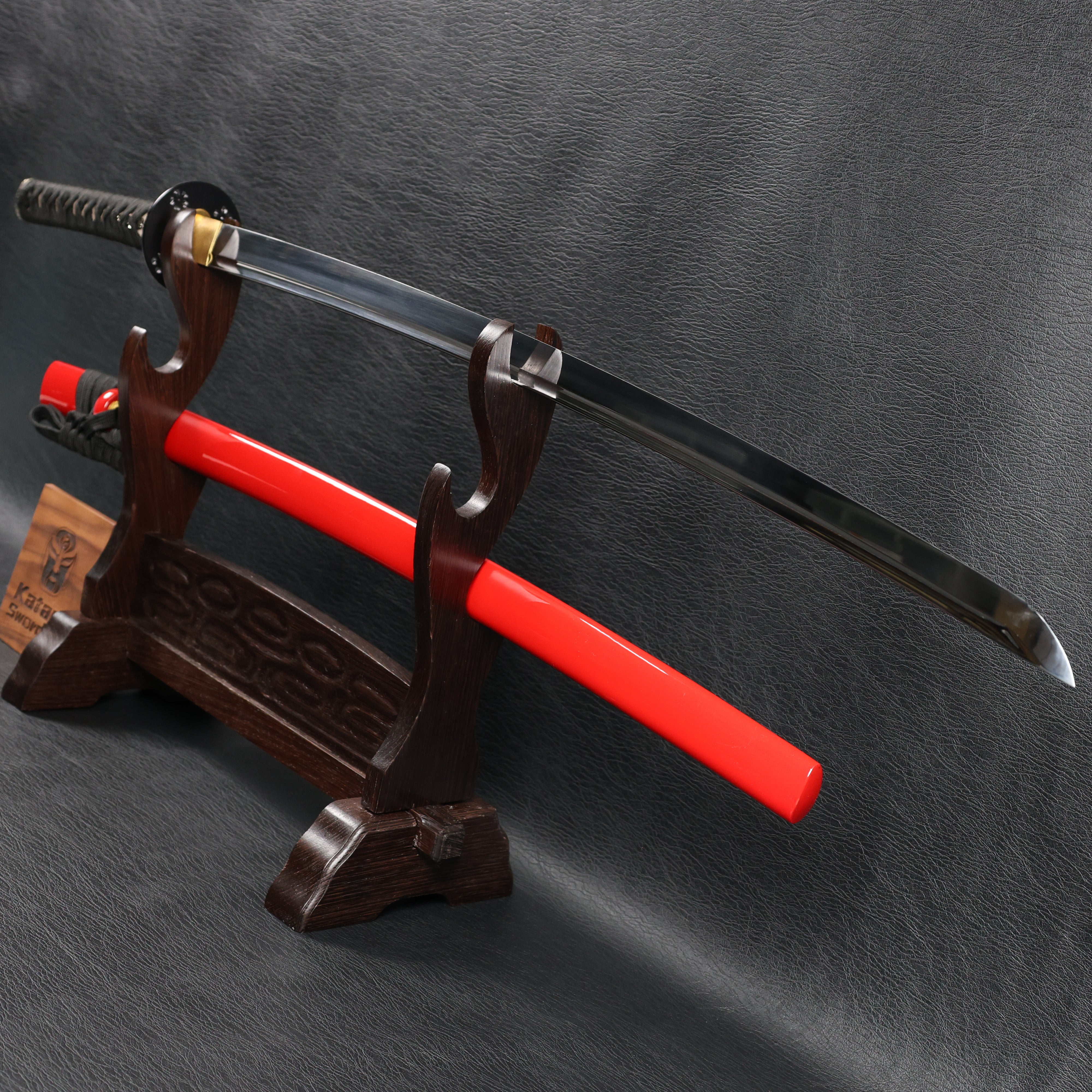 KSA Qing – Sakurafire Katana Spring Steel with Red Saya