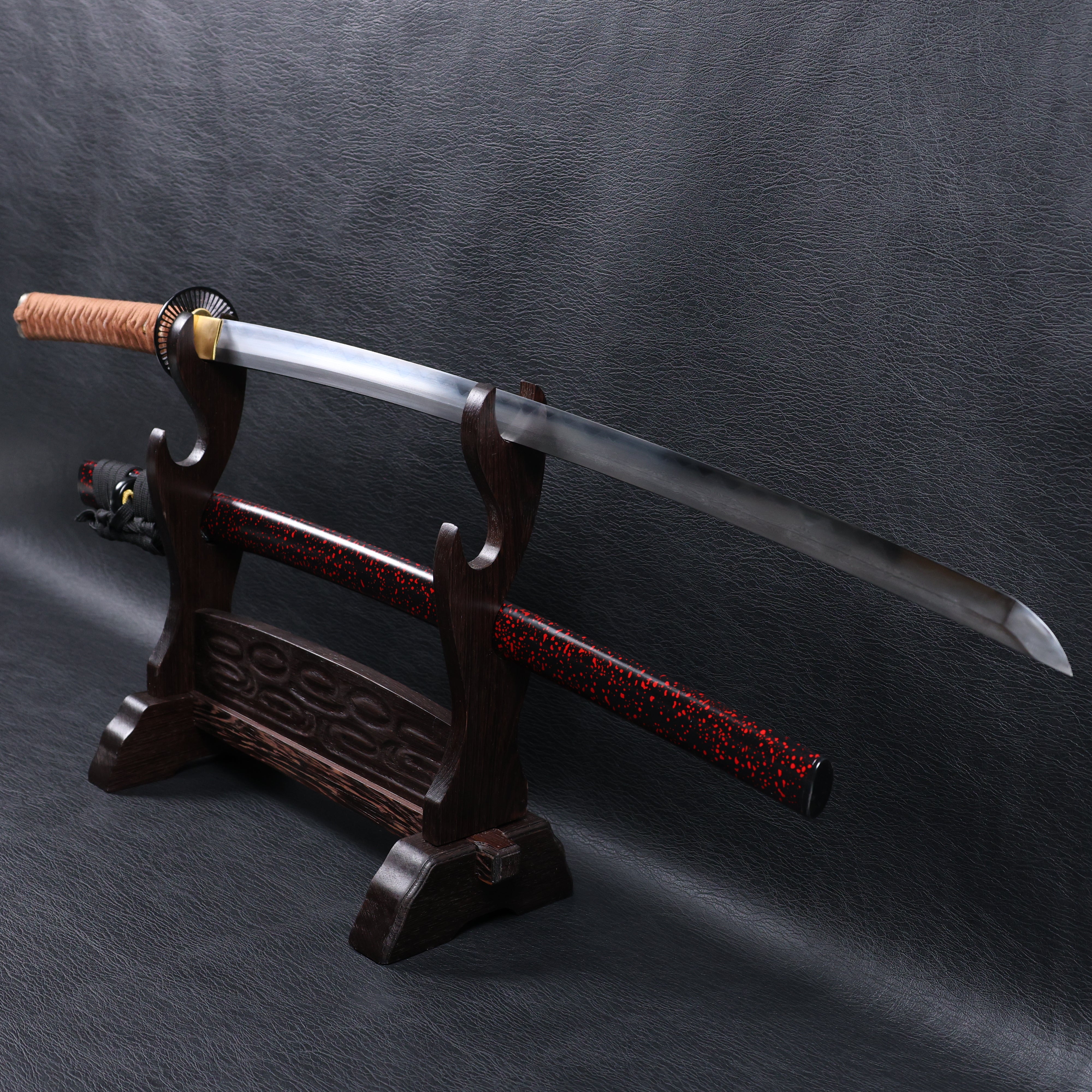 Katana Nobunaga Folded Steel Clay Tempered Blade with Notare Wave Hamon | KSA Hua