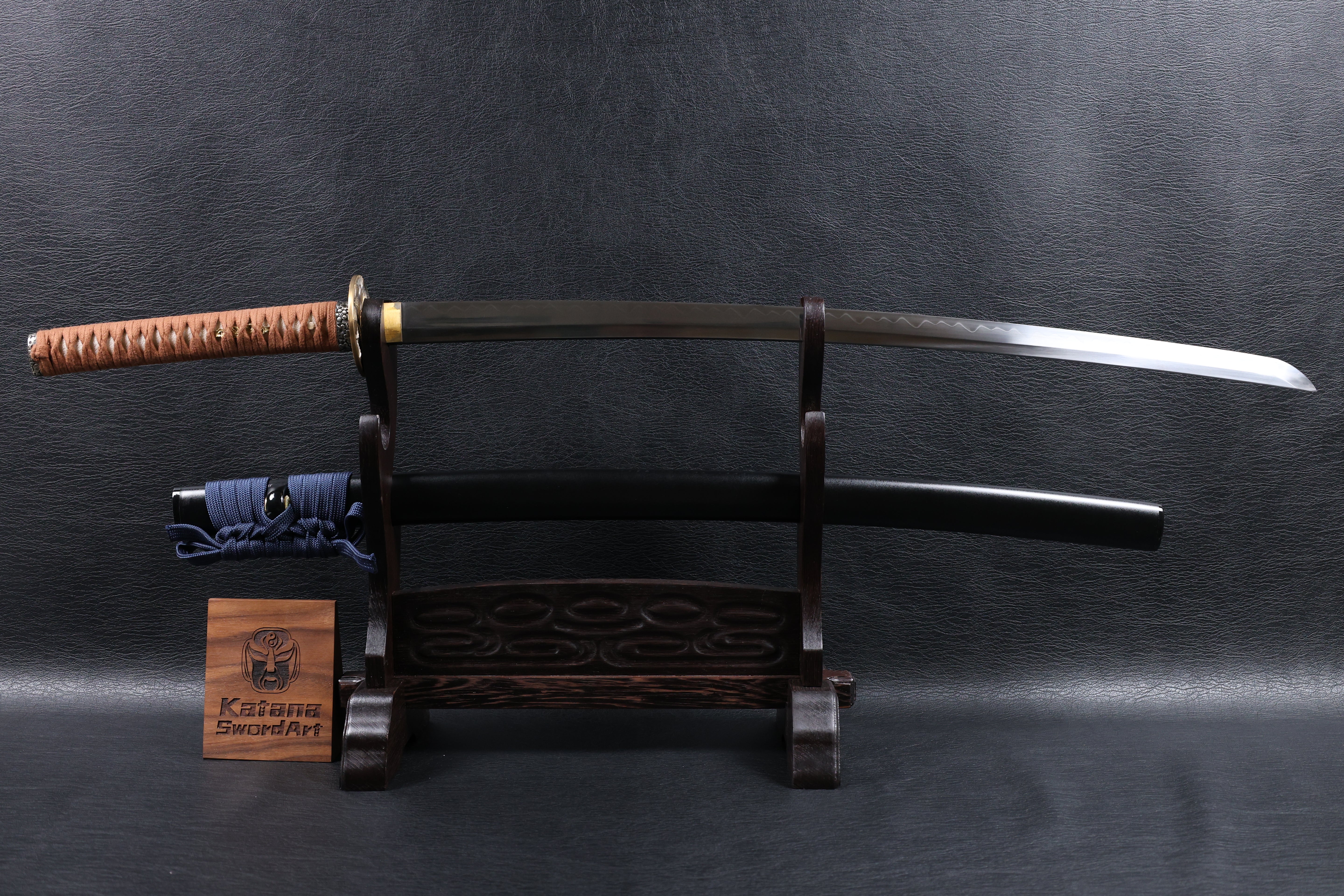 Katana Bokuden T10 Clay Tempered Blade with Notare Wave Hamon | KSA Huo