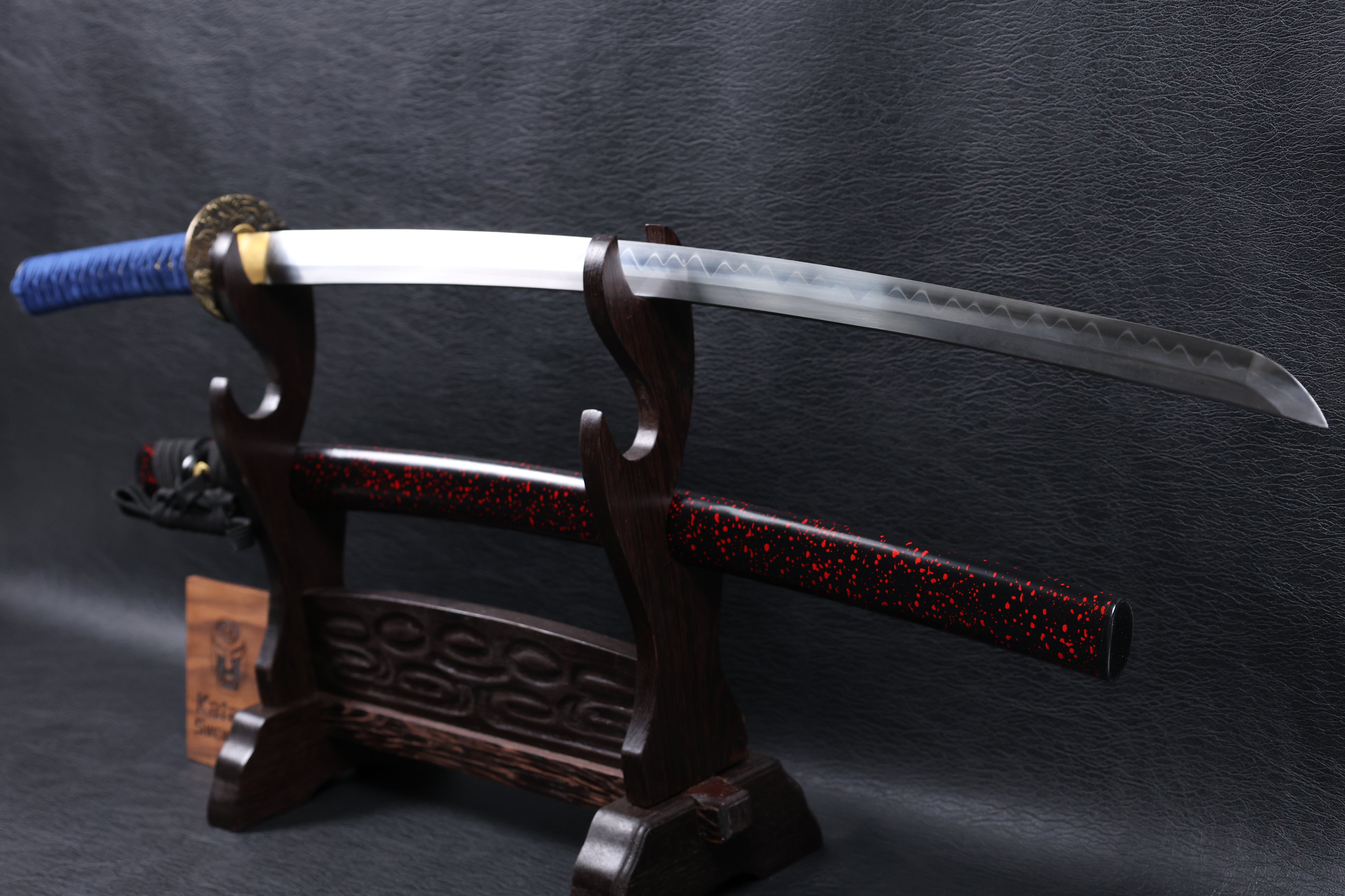 Katana Mitsunari T10 Clay Tempered Blade with Notare Wave Hamon | KSA Huo
