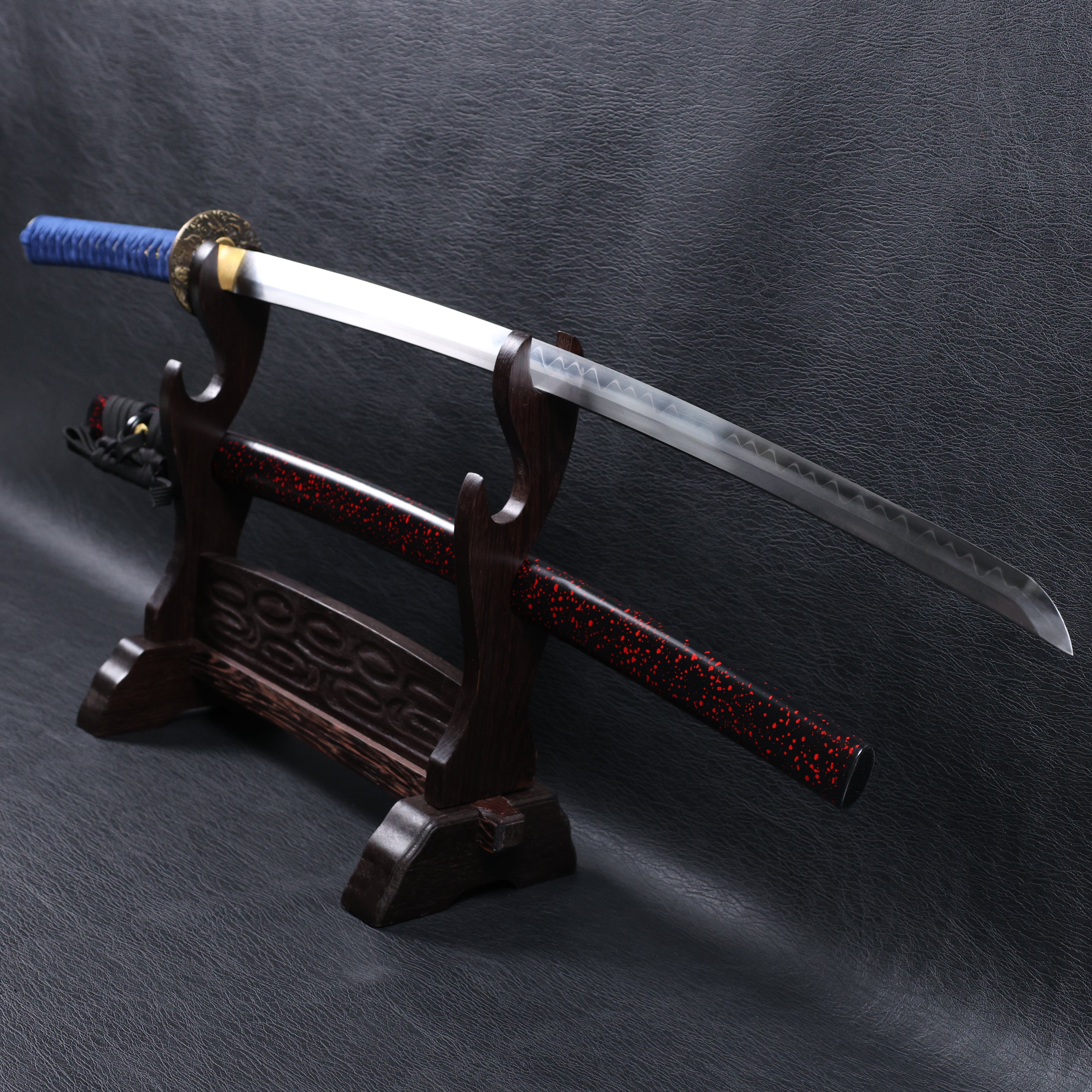 Katana Mitsunari T10 Clay Tempered Blade with Notare Wave Hamon | KSA Huo