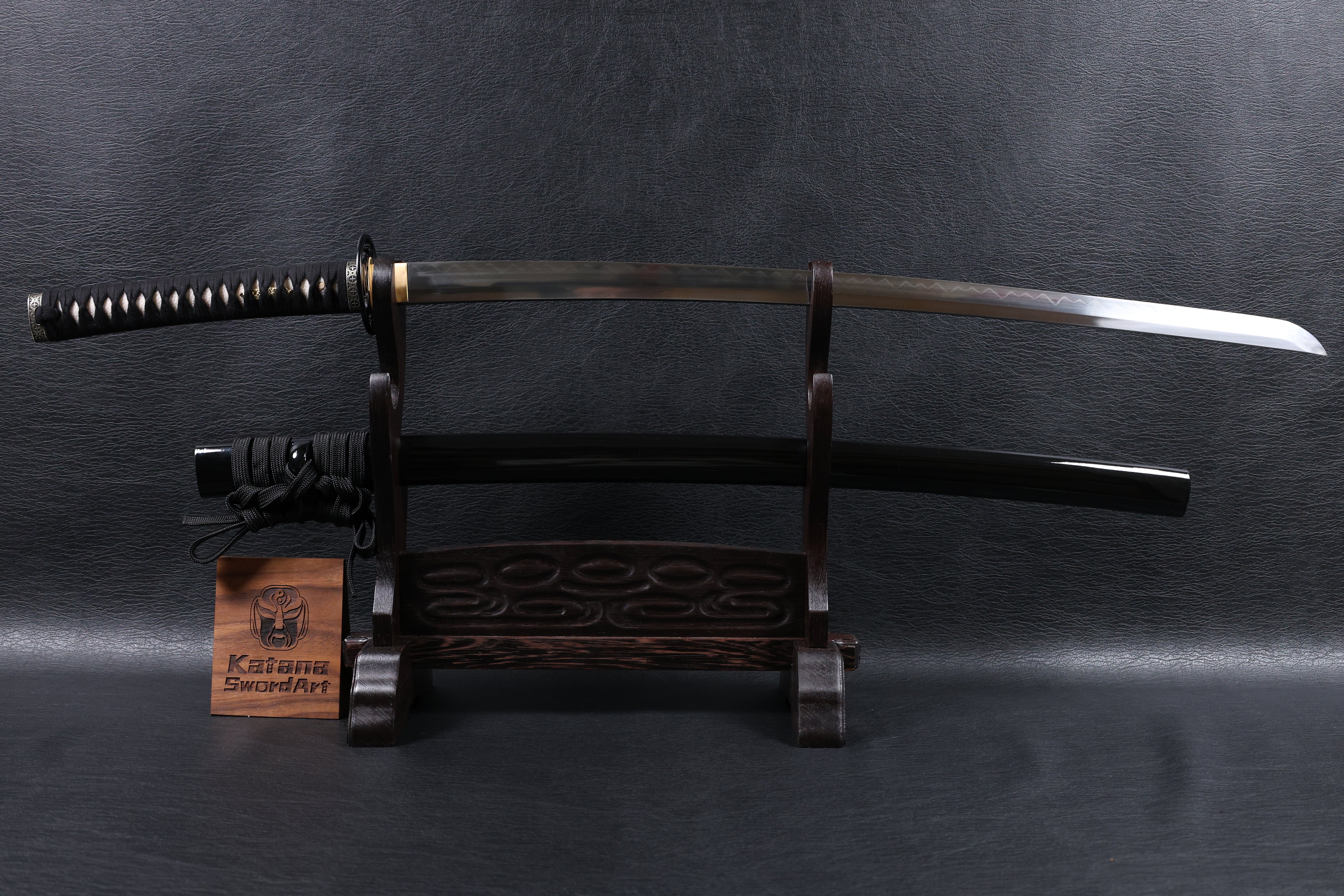 Katana Kiyomasa T10 Clay Tempered Blade with Notare Wave Hamon | KSA Huo