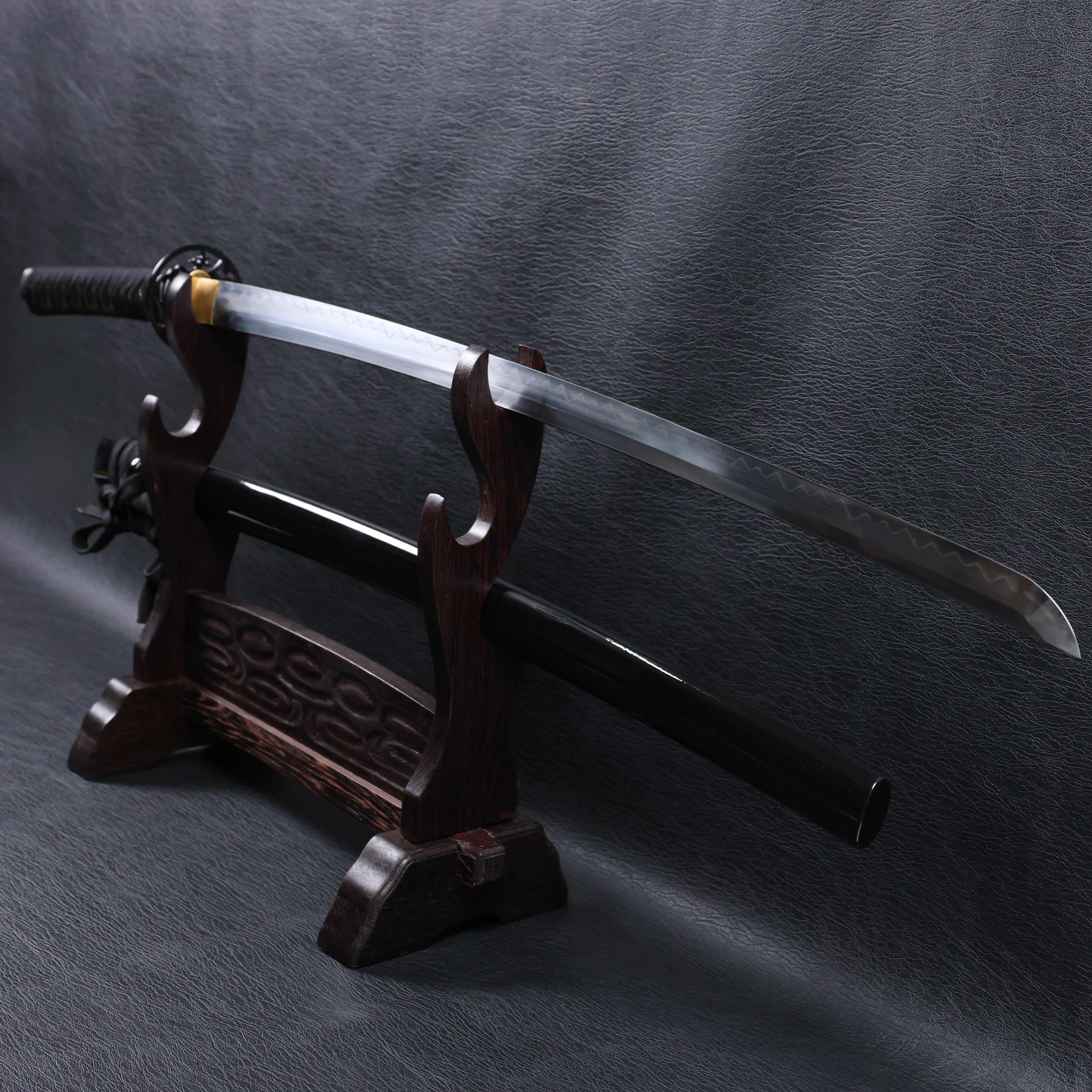 Katana Kiyomasa T10 Clay Tempered Blade with Notare Wave Hamon | KSA Huo