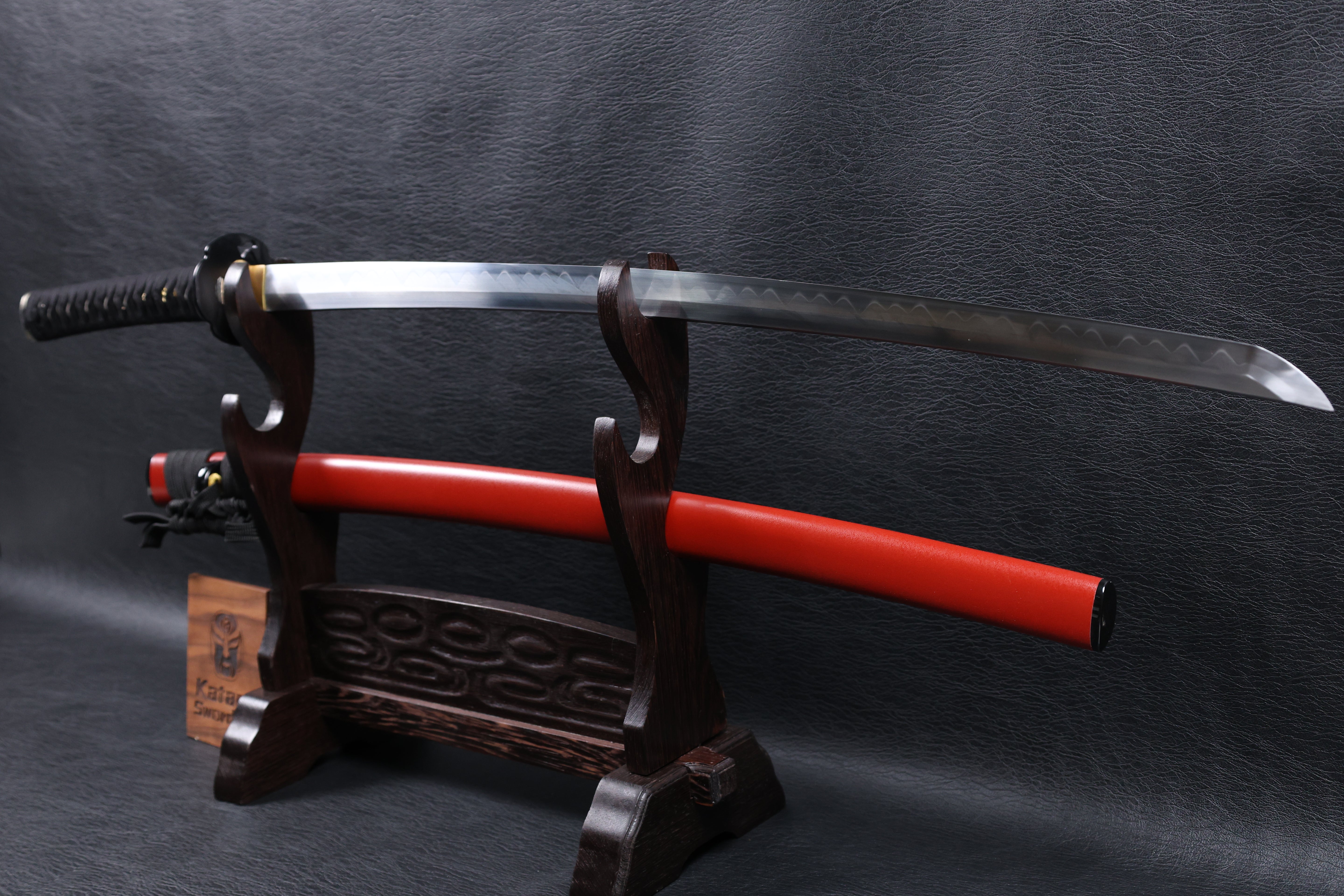 Katana Motonari T10 Clay Tempered Blade with Notare Wave Hamon | KSA Huo