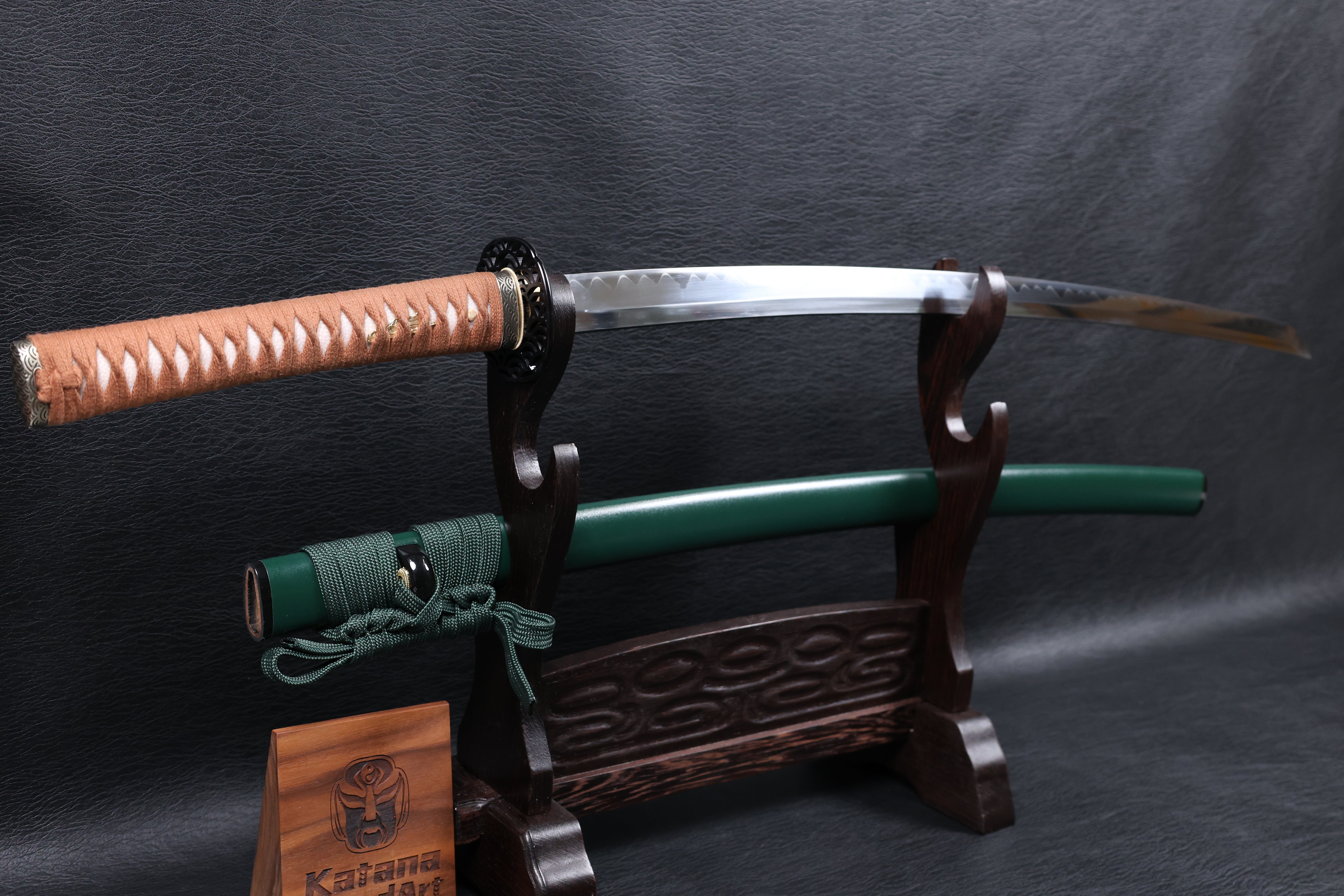 Katana Yoshitsune T10 Clay Tempered Blade with Notare Wave Hamon | KSA Huo