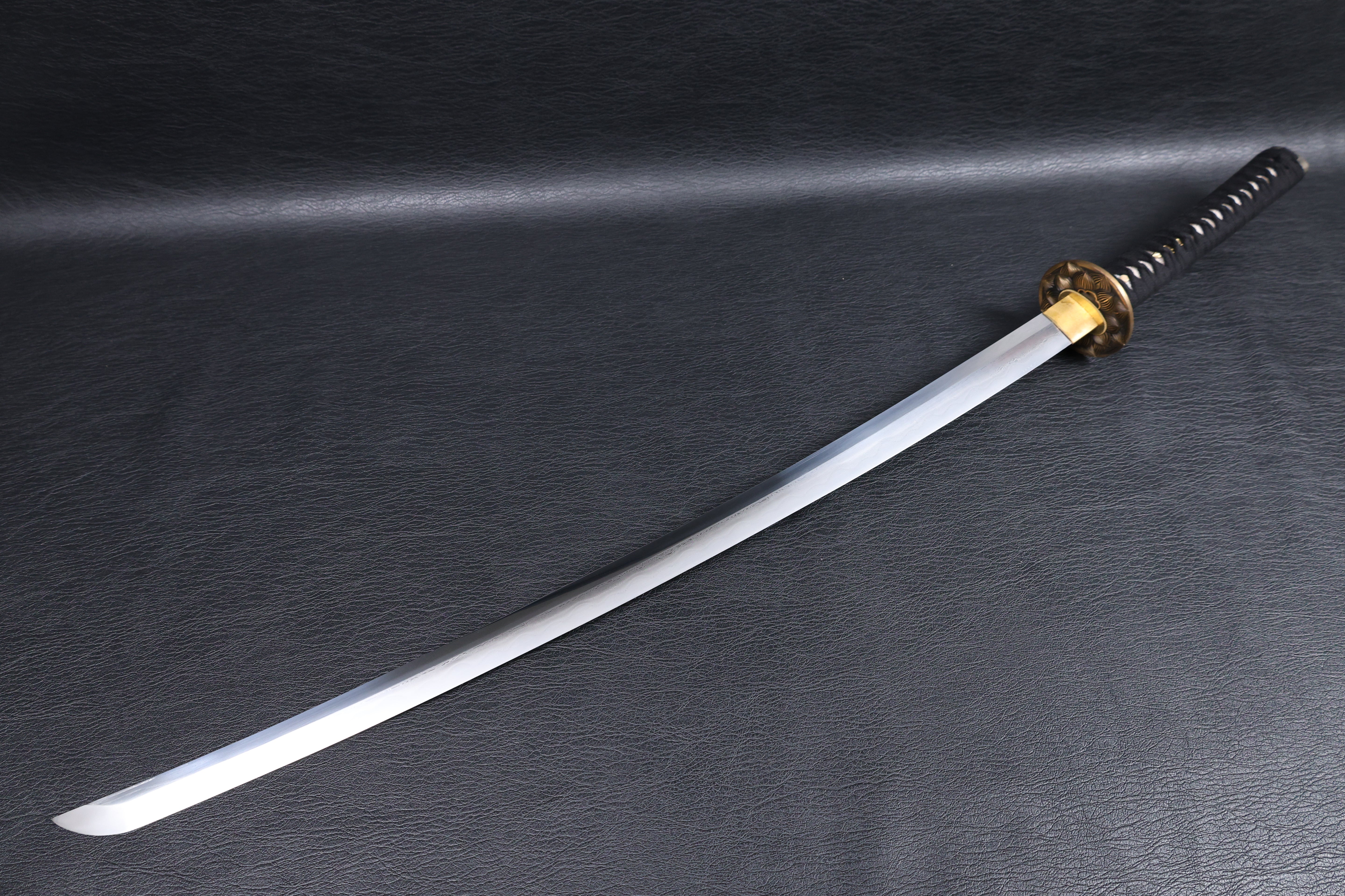 Katana Tatsuoki Folded Steel Clay Tempered Blade with Sanbonsugi Hamon | KSA Jiang