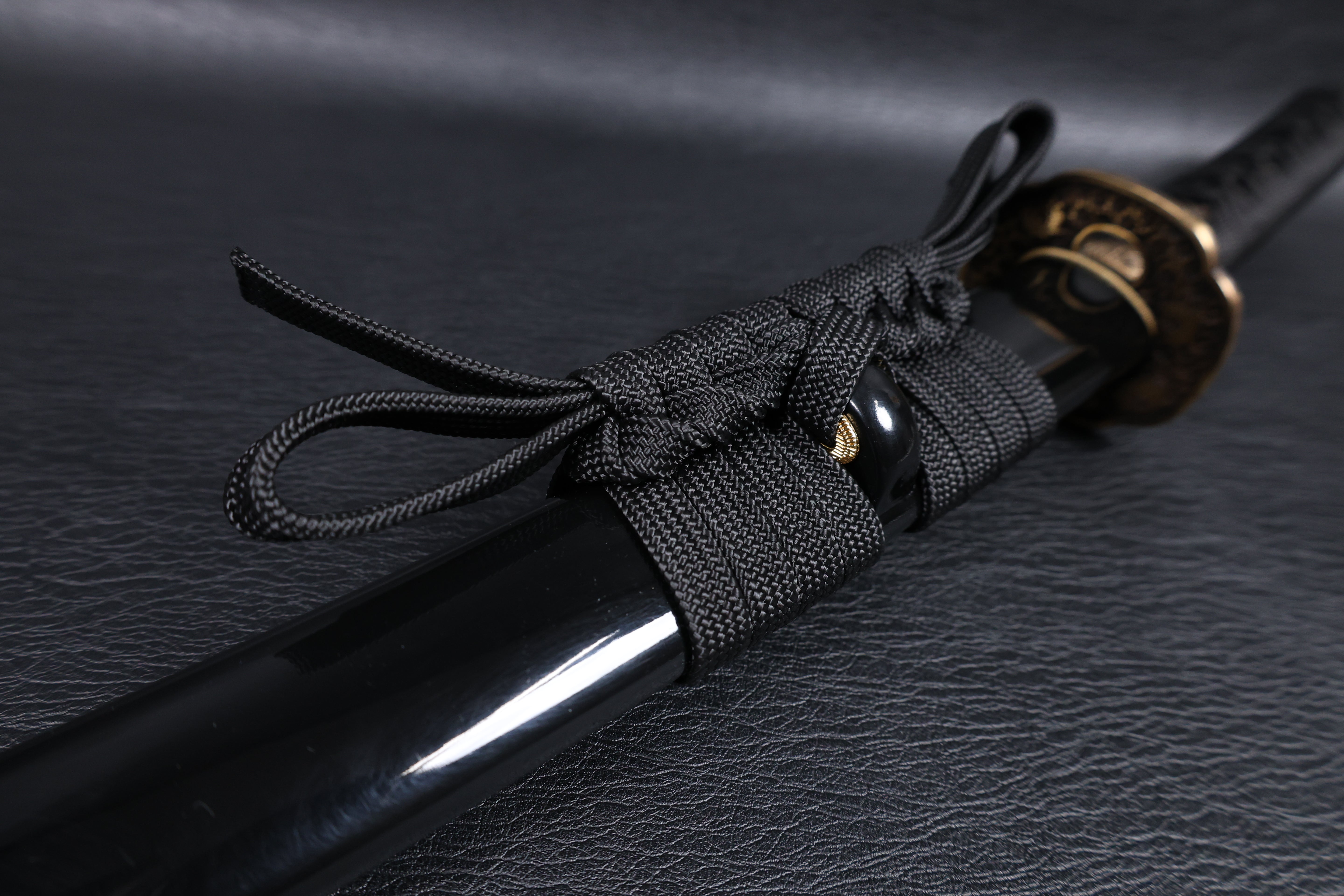 Katana Floral Eclipse Spring Steel Black Saya Genuine Rayskin