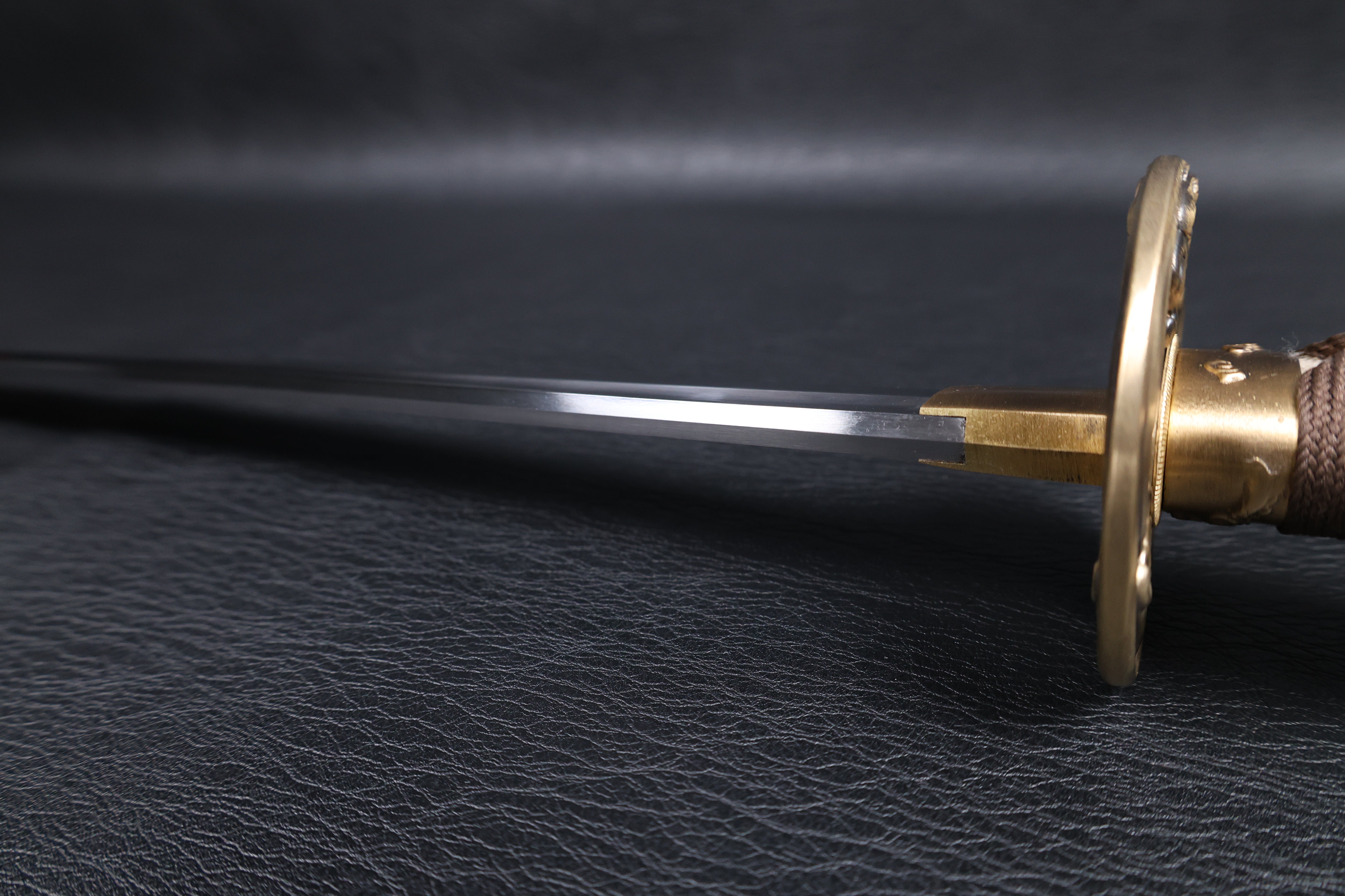 Katana Storm Tiger Spring Steel Black Saya Genuine Rayskin