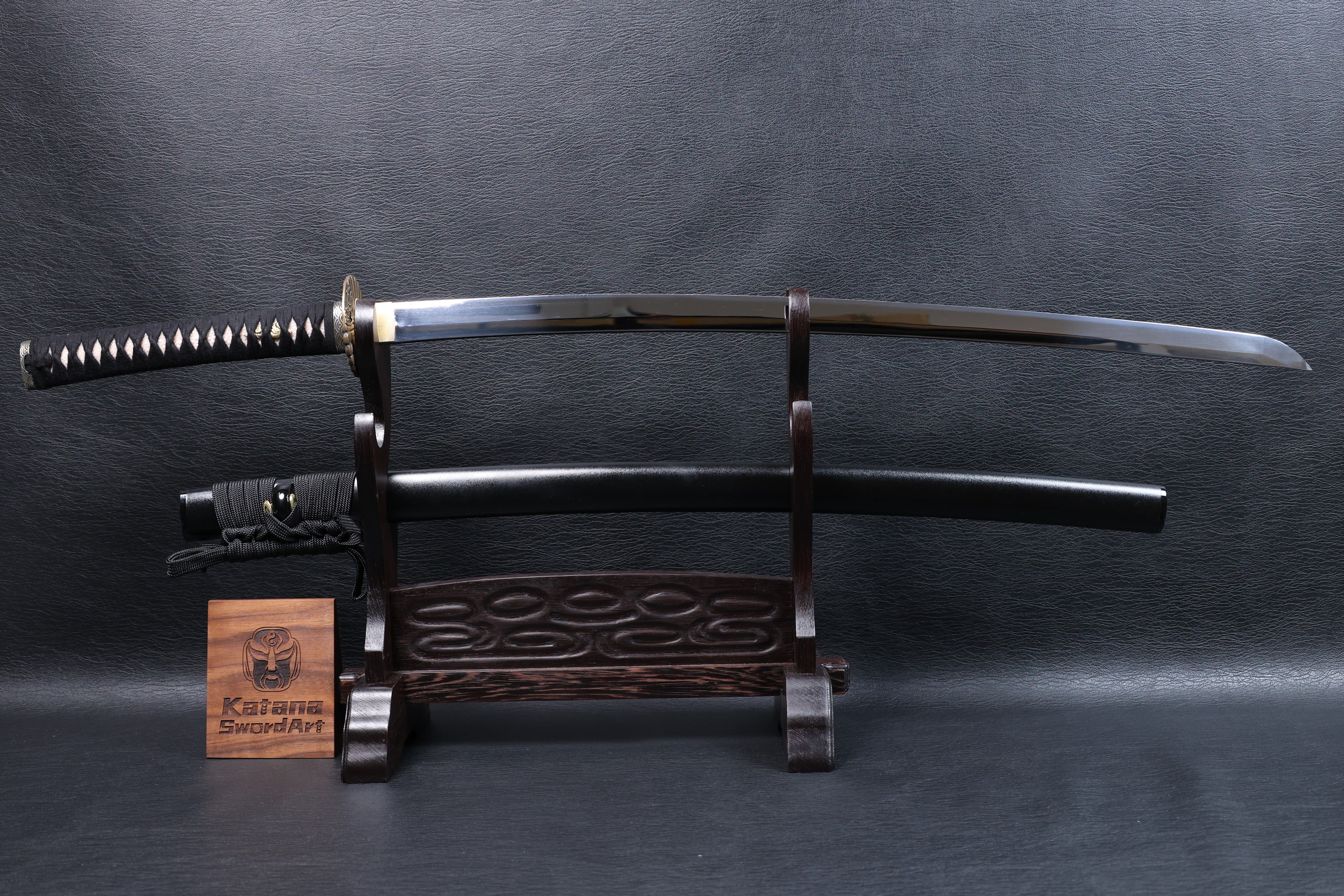 Katana Takanobu 9260 Spring Steel Premium Mirror Polish with Black Saya | KSA Jiang