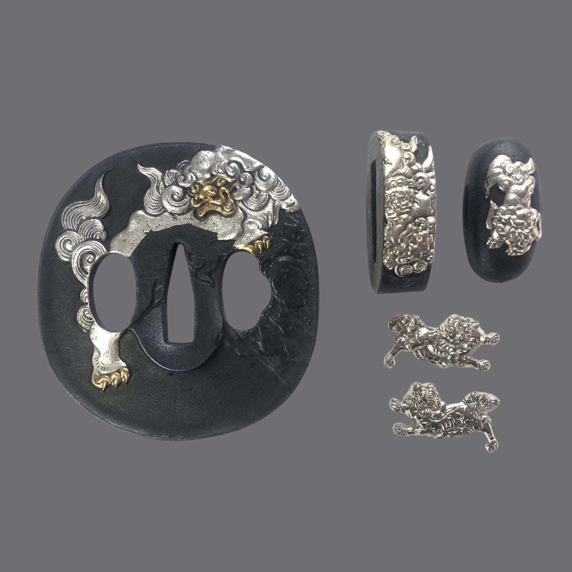 Blackened Copper Tsuba with Kirin Design | KatanaSwordArt Tsuba For Sale 2025