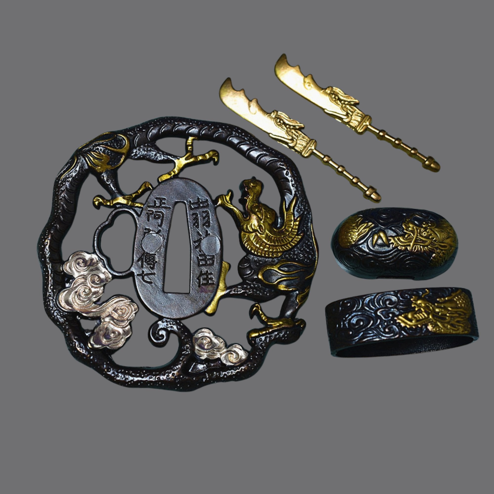 Brass Tsuba with Dragon Design | KatanaSwordArt Tsuba For Sale 2025