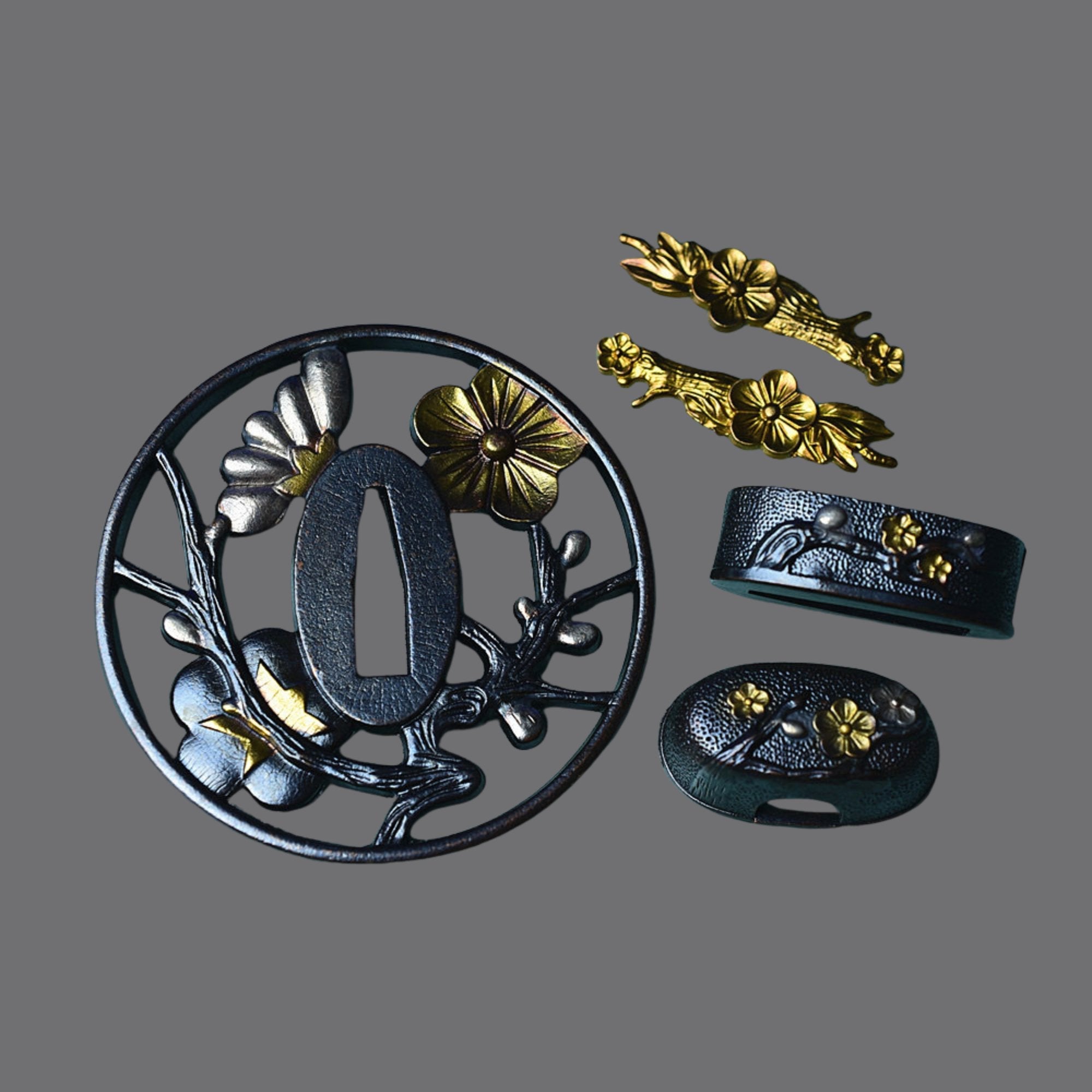 Brass Tsuba with Floral Design | KatanaSwordArt Tsuba For Sale 2025