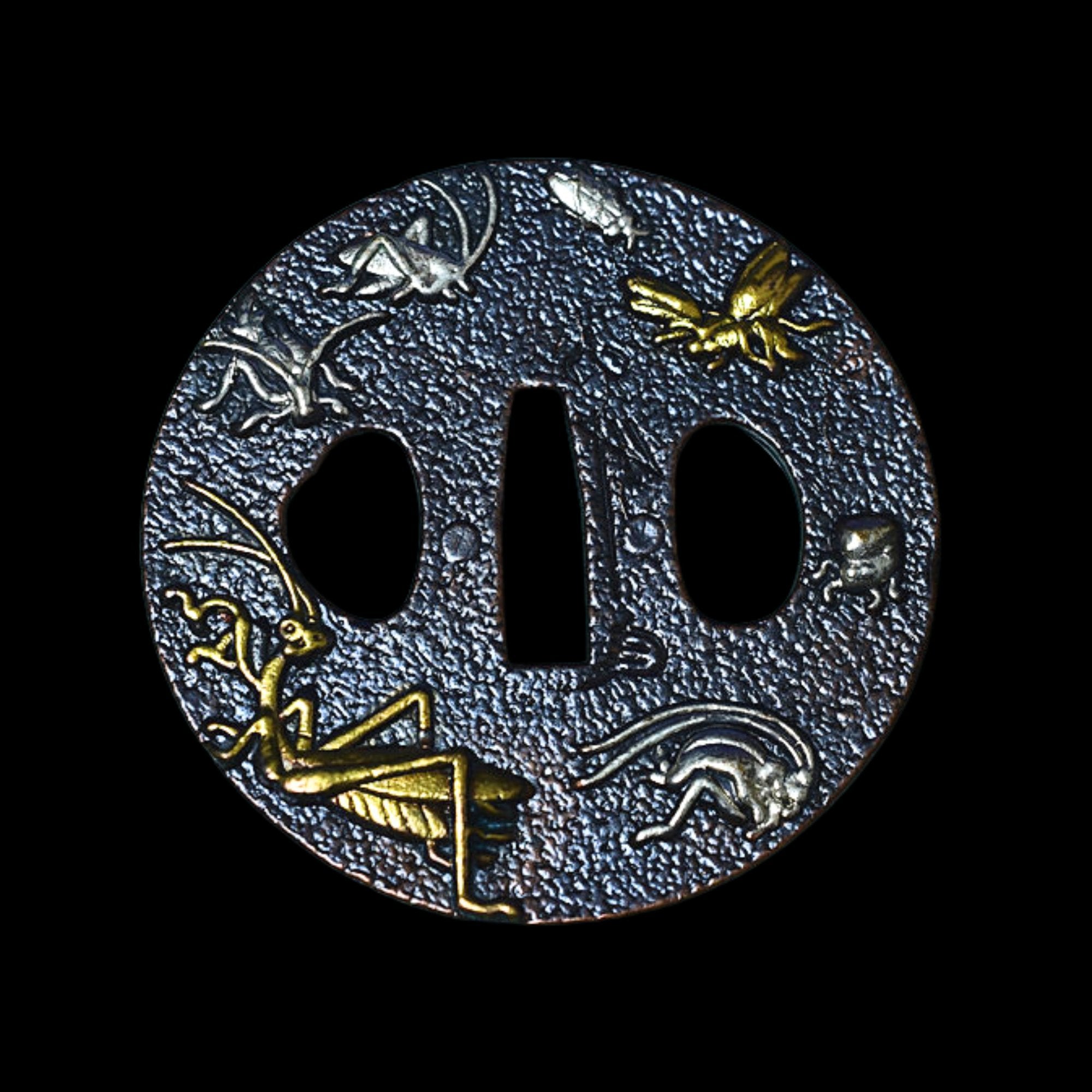 Brass Tsuba with Insect Design | KatanaSwordArt Tsuba For Sale 2025