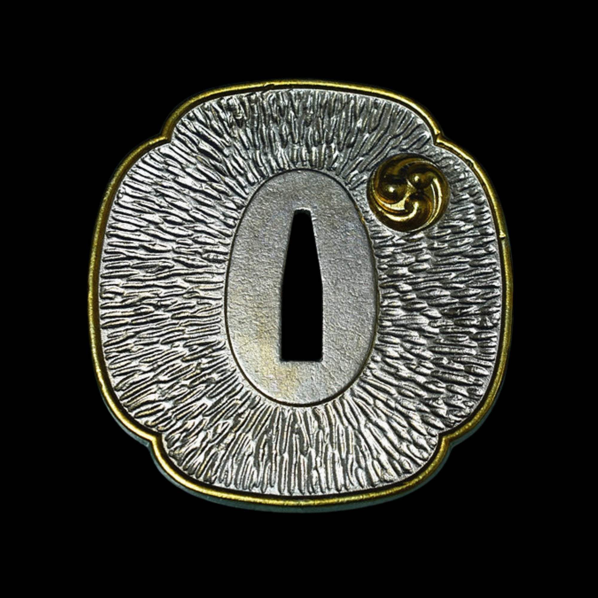 Brass Tsuba with Mitsudomoe Triskelion Design | KatanaSwordArt Tsuba For Sale 2025