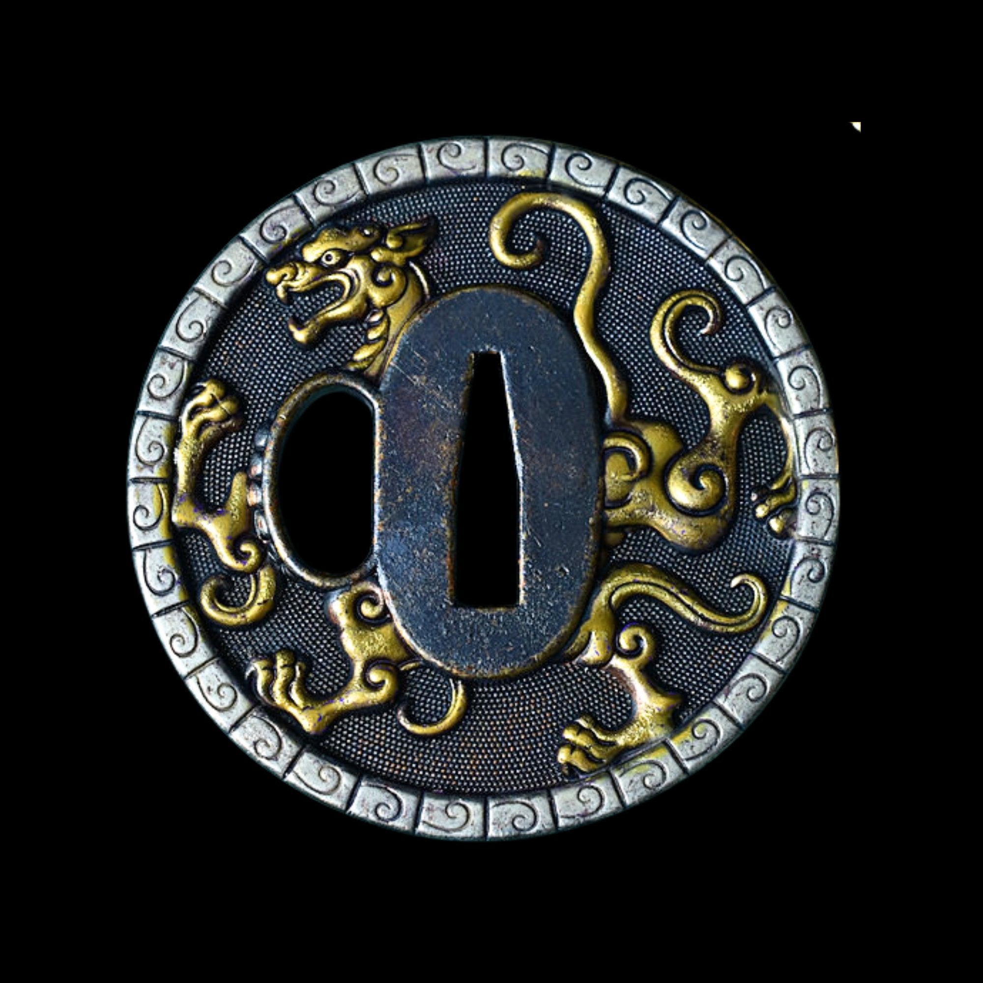 Brass Tsuba with Mythical Beast Design | KatanaSwordArt Tsuba For Sale 2025