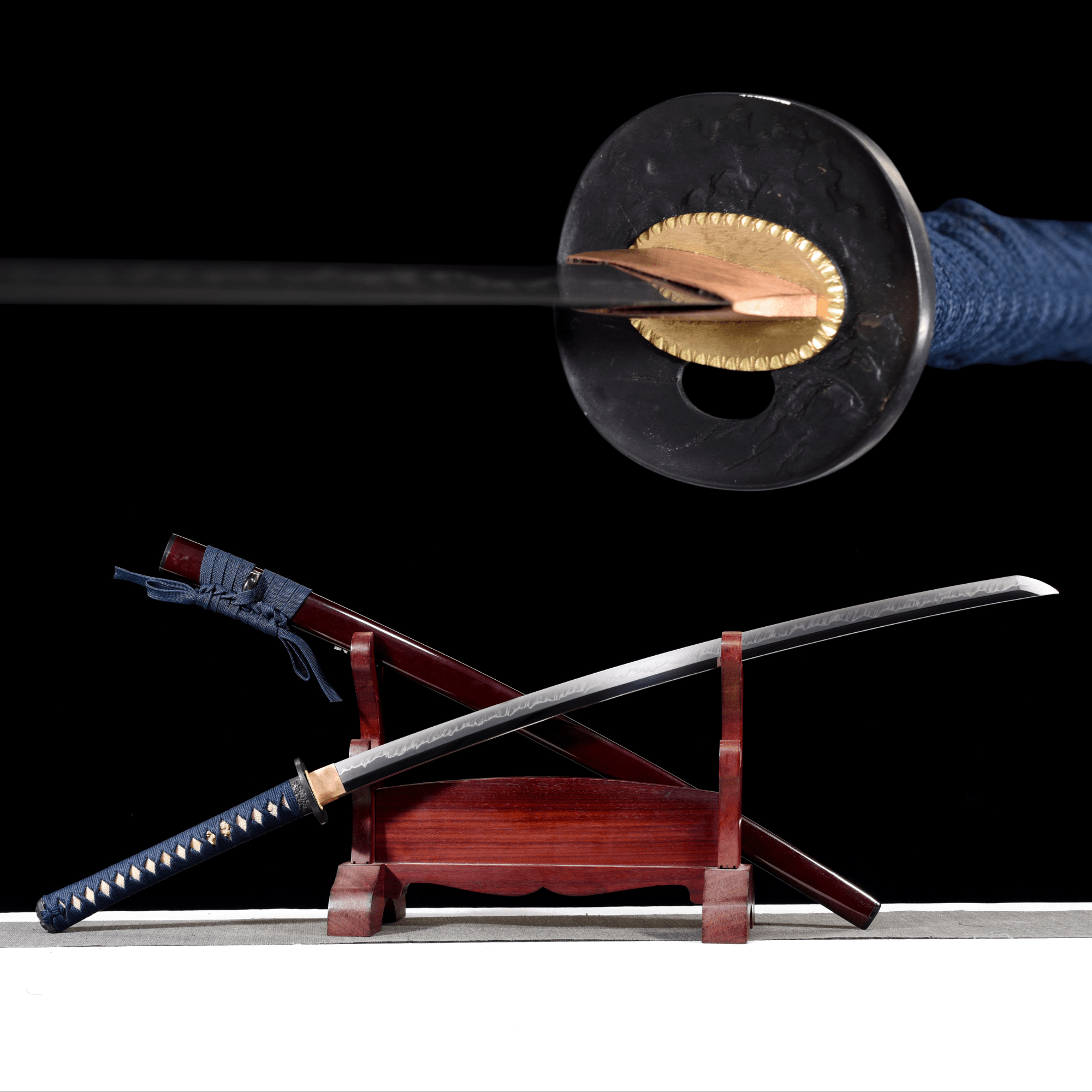 Collectable Katana Azure Lion High Carbon Chōji Hamon Red Saya 蒼獅 | KatanaSwordArt Katana For Sale 2025