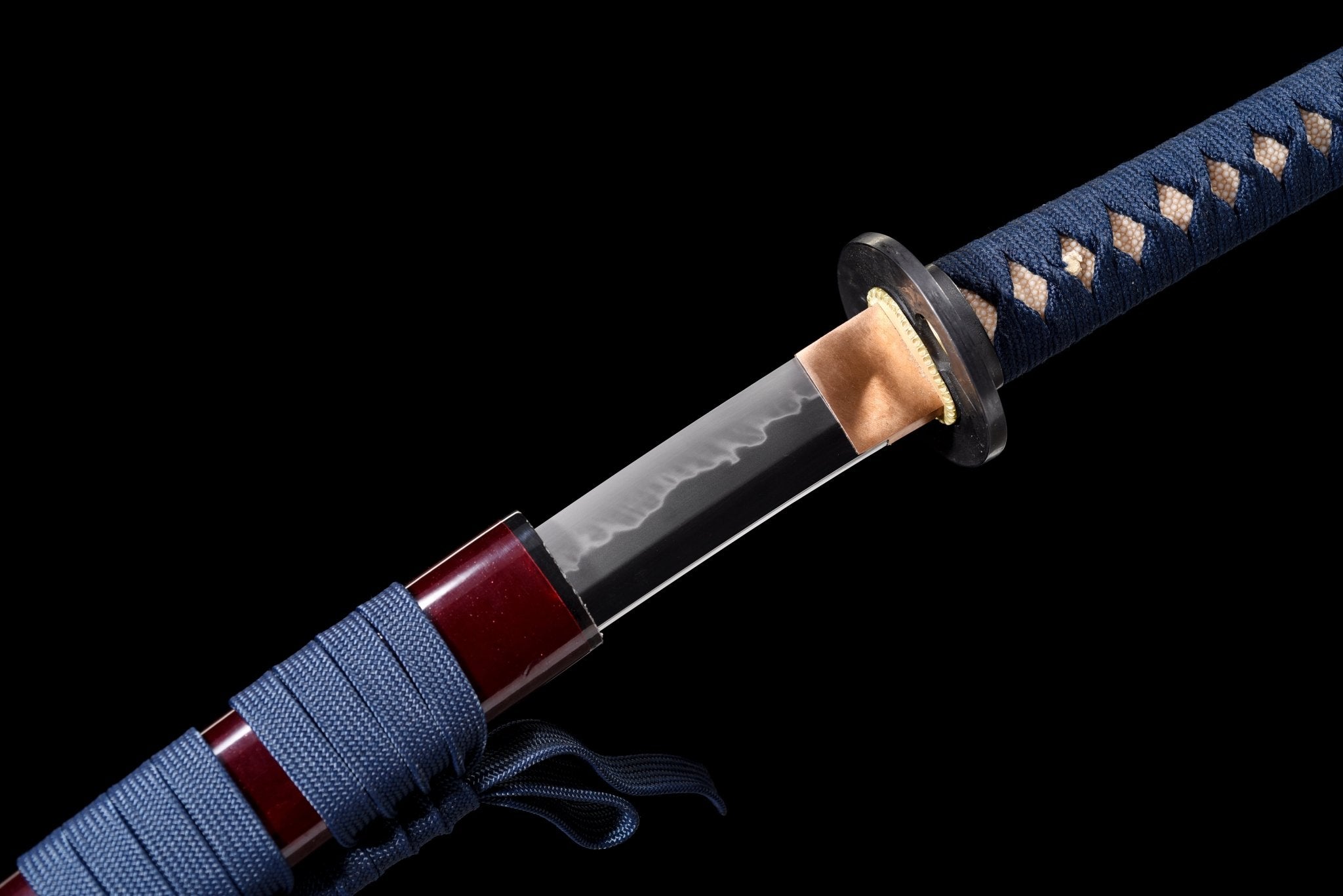Collectable Katana Azure Lion High Carbon Chōji Hamon Red Saya 蒼獅 | KatanaSwordArt Katana For Sale 2025