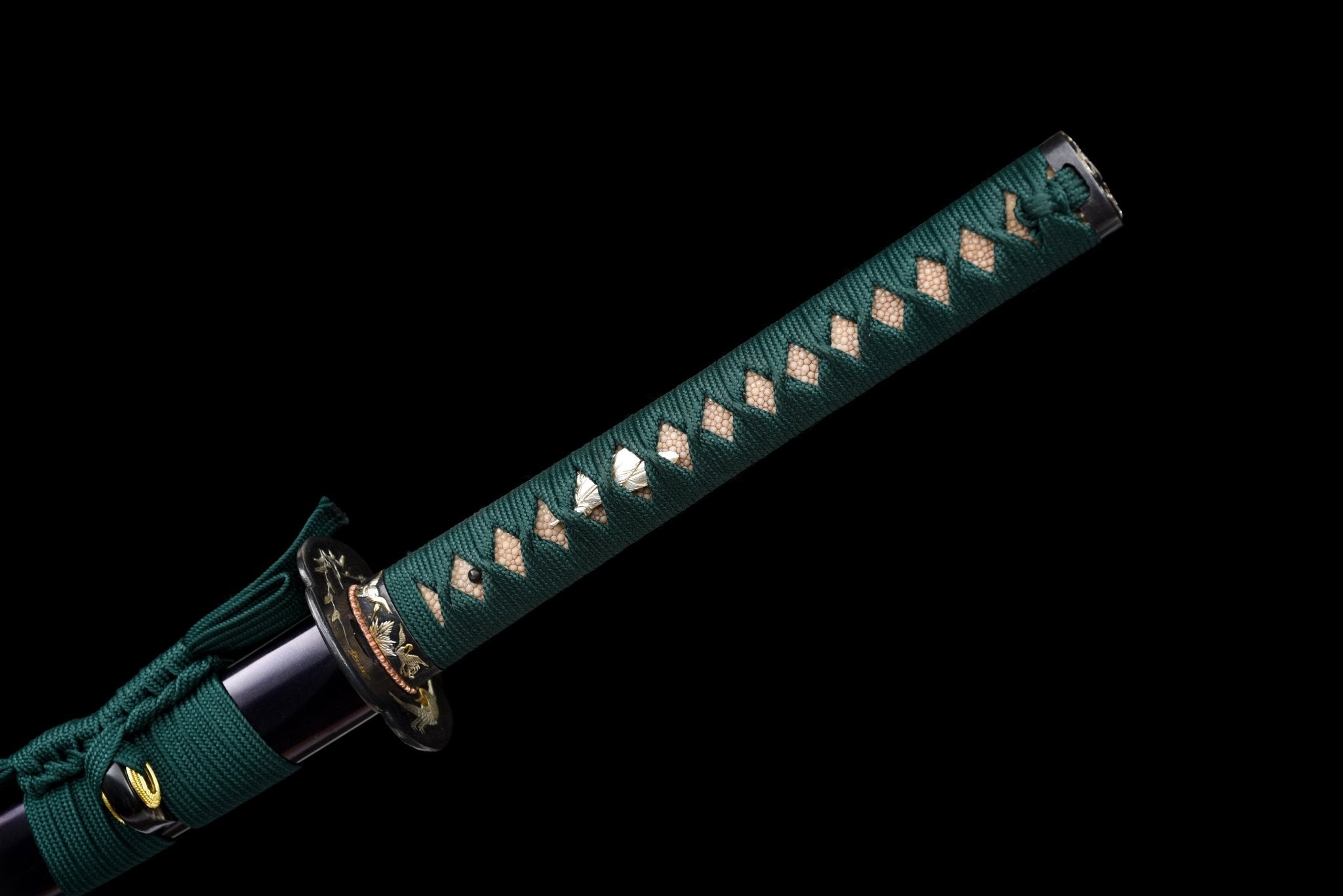 Collectable Katana Crane's Grace Sanmai Steel Clay Tempered Purple Saya 白鹤 | KatanaSwordArt Katana For Sale 2025