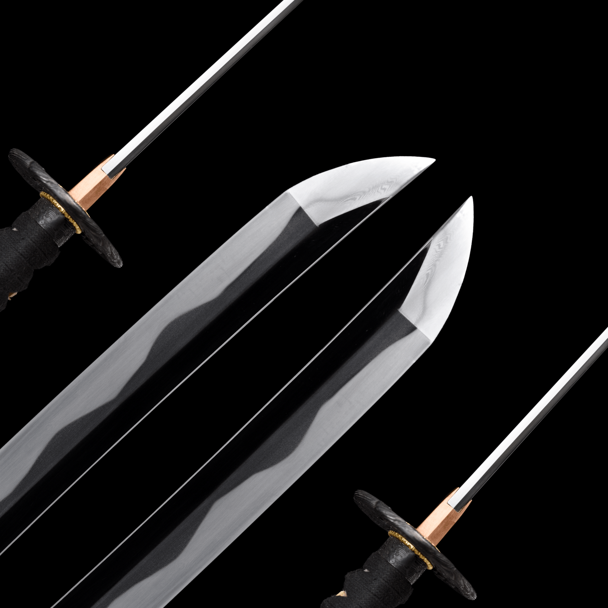 Collectable Katana Dark Wave Folded Steel Clay Tempered Black Saya 暗波 | KatanaSwordArt Katana For Sale 2025