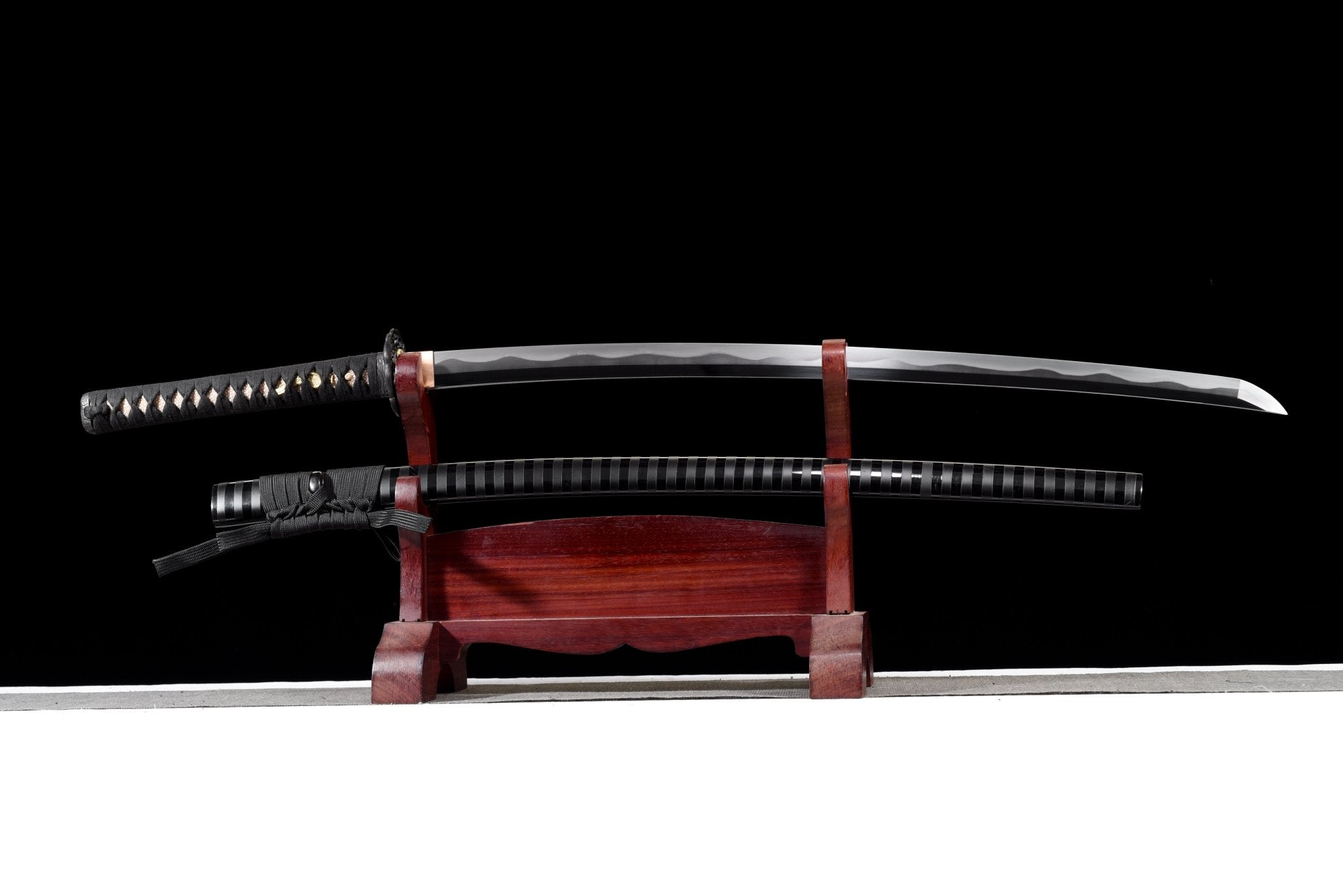Collectable Katana Dark Wave Folded Steel Clay Tempered Black Saya 暗波 | KatanaSwordArt Katana For Sale 2025