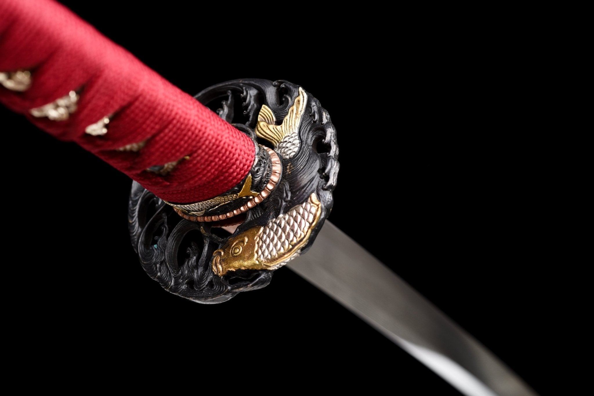 Collectable Katana Golden Koi Sanmai Steel Clay Tempered Gold Saya 錦鯉 | KatanaSwordArt Katana For Sale 2025