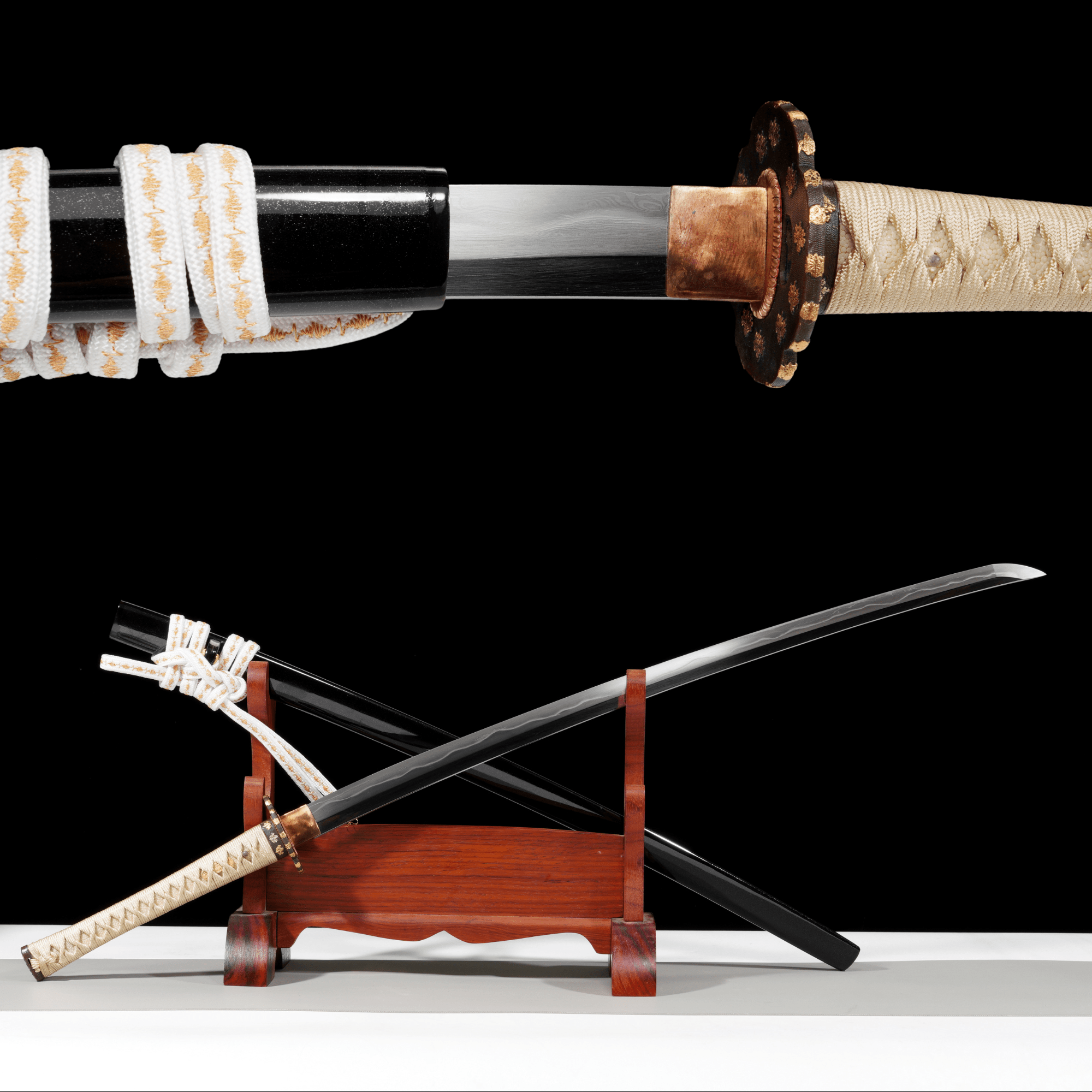 Collectable Katana Golden Maple Sanmai Steel Clay Tempered Black Lacquer Saya 金枫 | KatanaSwordArt Katana For Sale 2025
