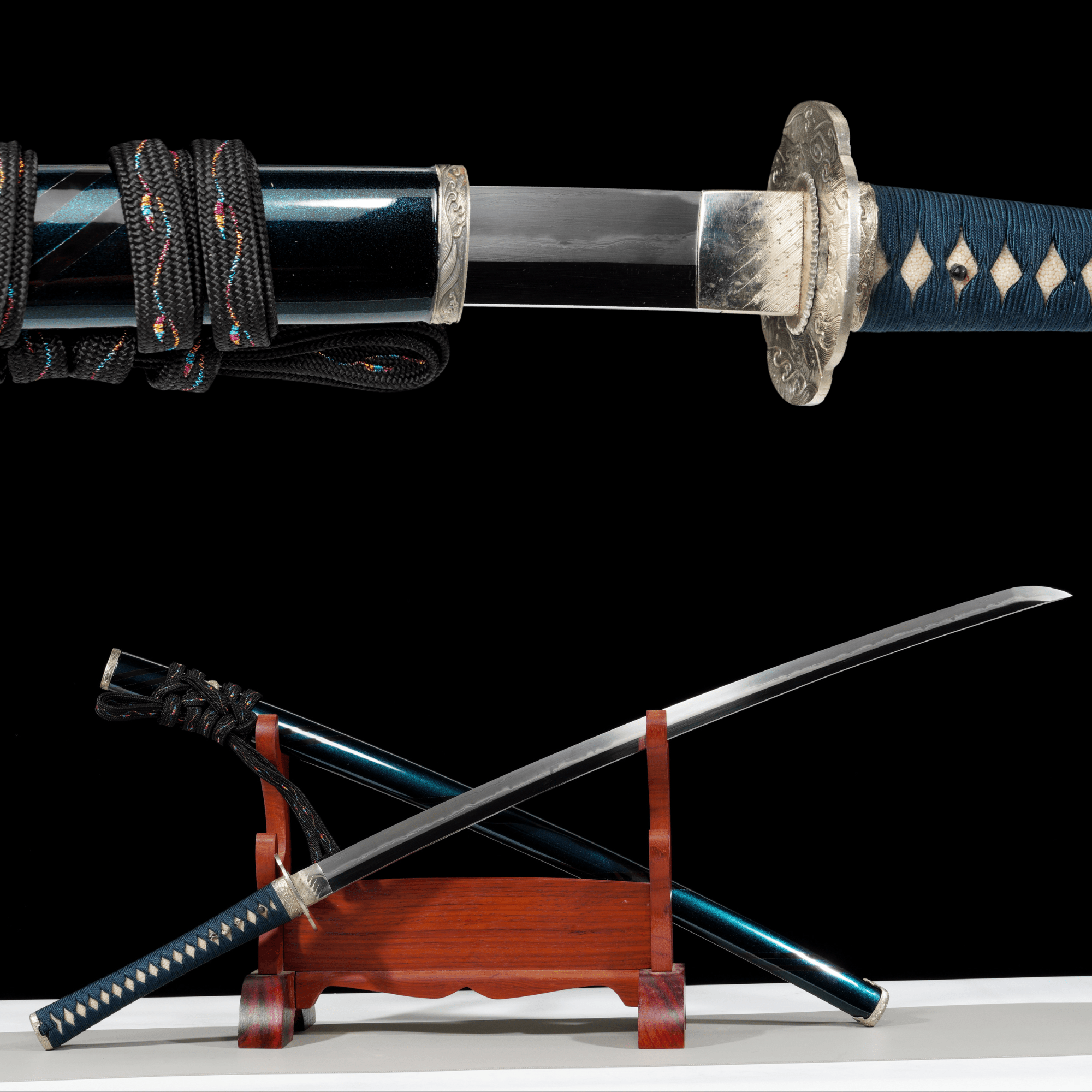 Collectable Katana Indigo Wave Sanmai Steel Clay Tempered Chōji Hamon 蒼浪 | KatanaSwordArt Katana For Sale 2025