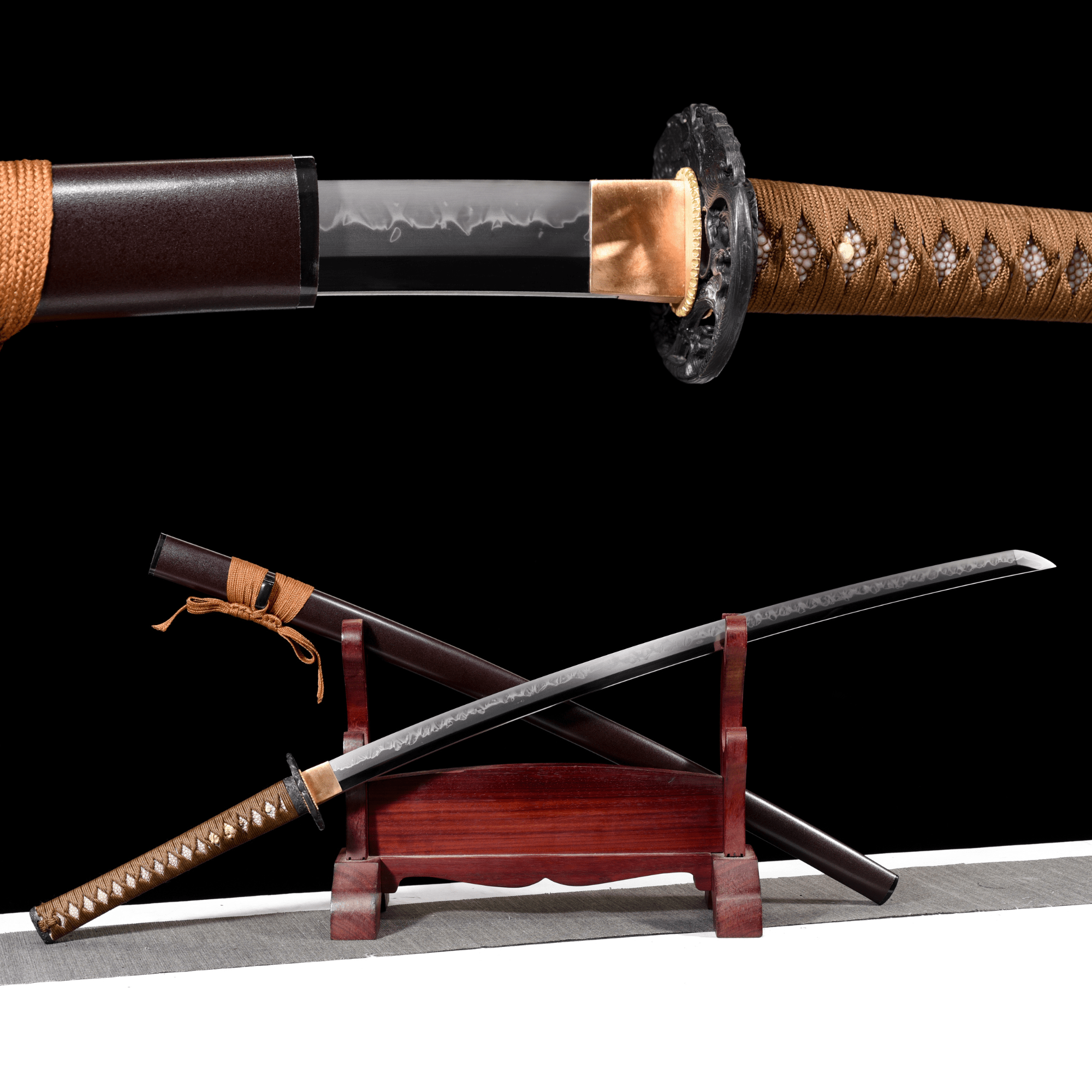 Collectable Katana Koi Dance High Carbon Chōji Hamon Brown Saya 鯉舞 | KatanaSwordArt Katana For Sale 2025