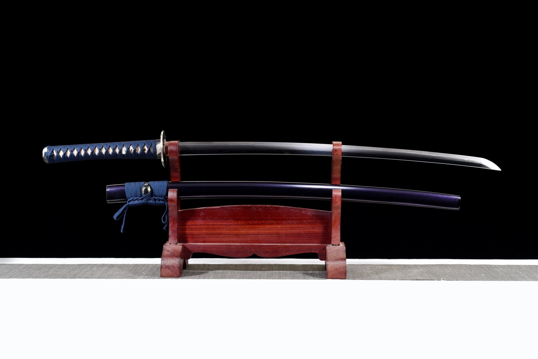 Collectable Katana Midnight Bamboo Sanmai Steel Clay Tempered Purple Saya 竹影 | KatanaSwordArt Katana For Sale 2025
