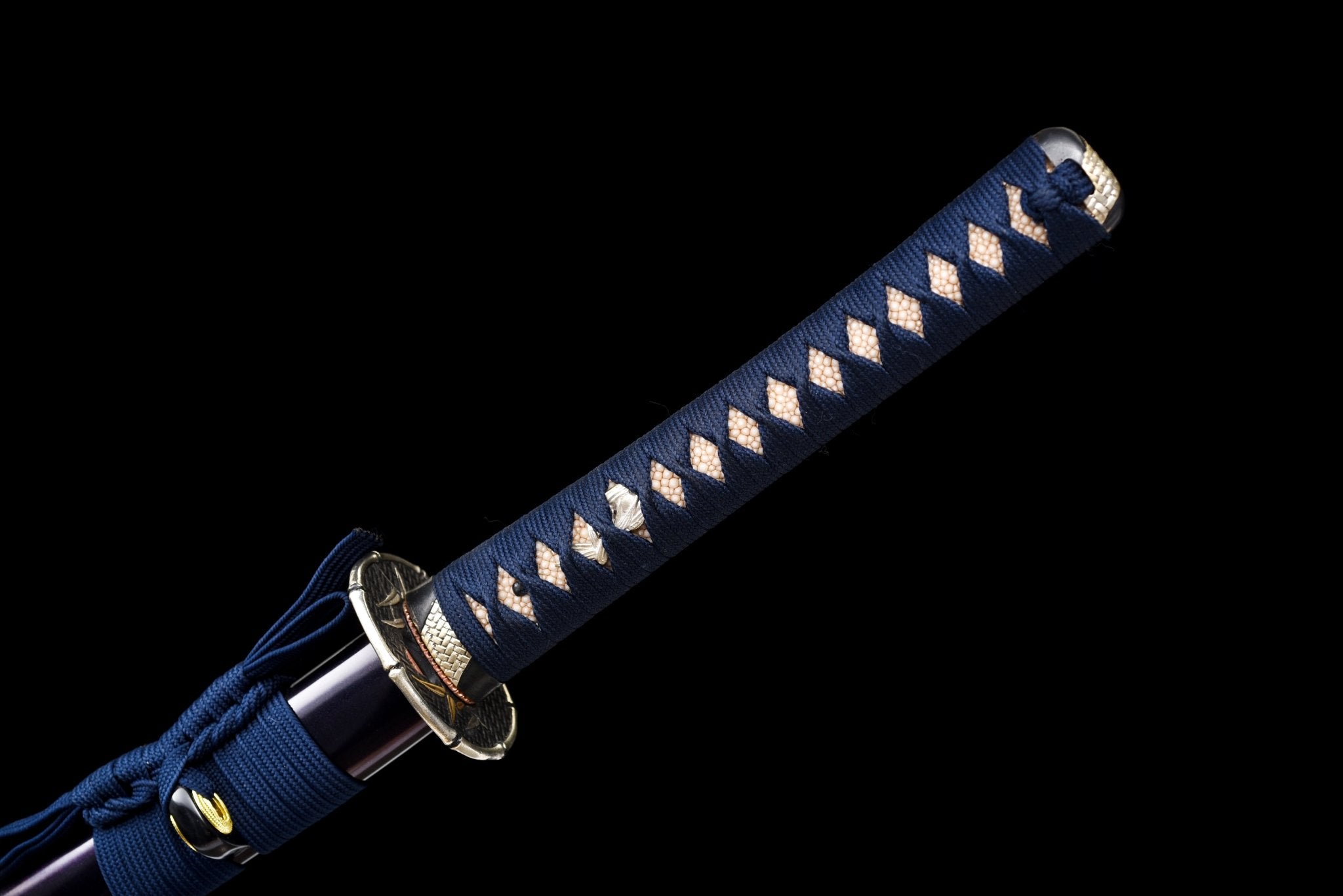 Collectable Katana Midnight Bamboo Sanmai Steel Clay Tempered Purple Saya 竹影 | KatanaSwordArt Katana For Sale 2025