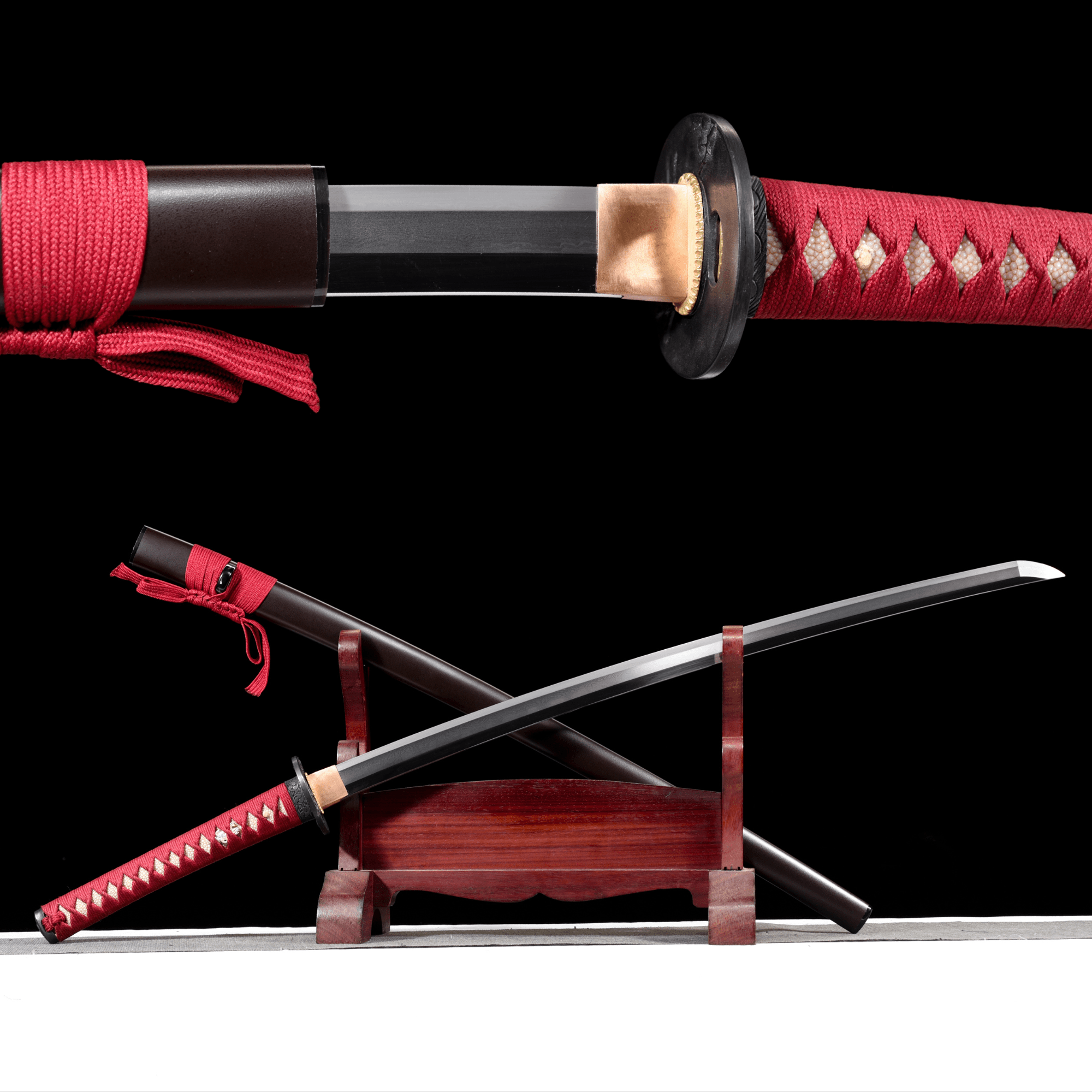 Collectable Katana Scarlet Roar Folded Steel Clay Tempered Brown Saya 绛云啸 | KatanaSwordArt Katana For Sale 2025