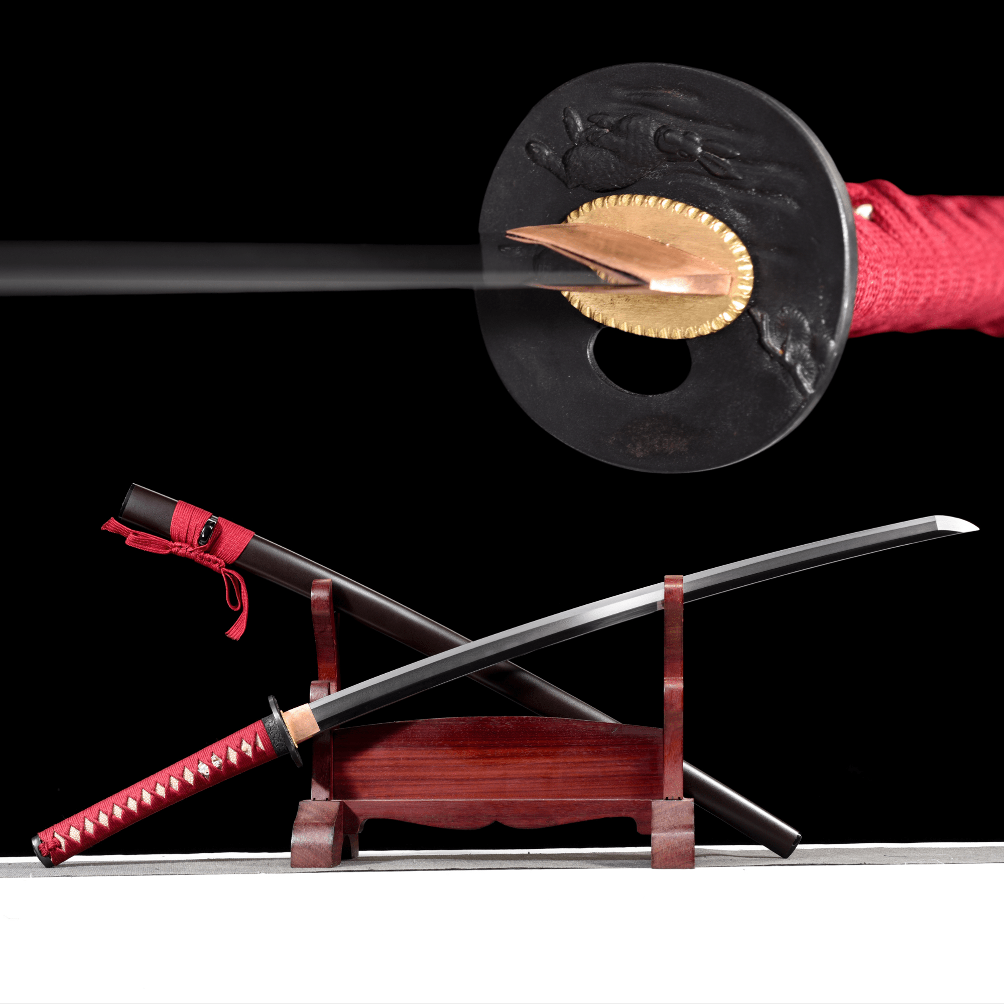 Collectable Katana Scarlet Roar Folded Steel Clay Tempered Brown Saya 绛云啸 | KatanaSwordArt Katana For Sale 2025