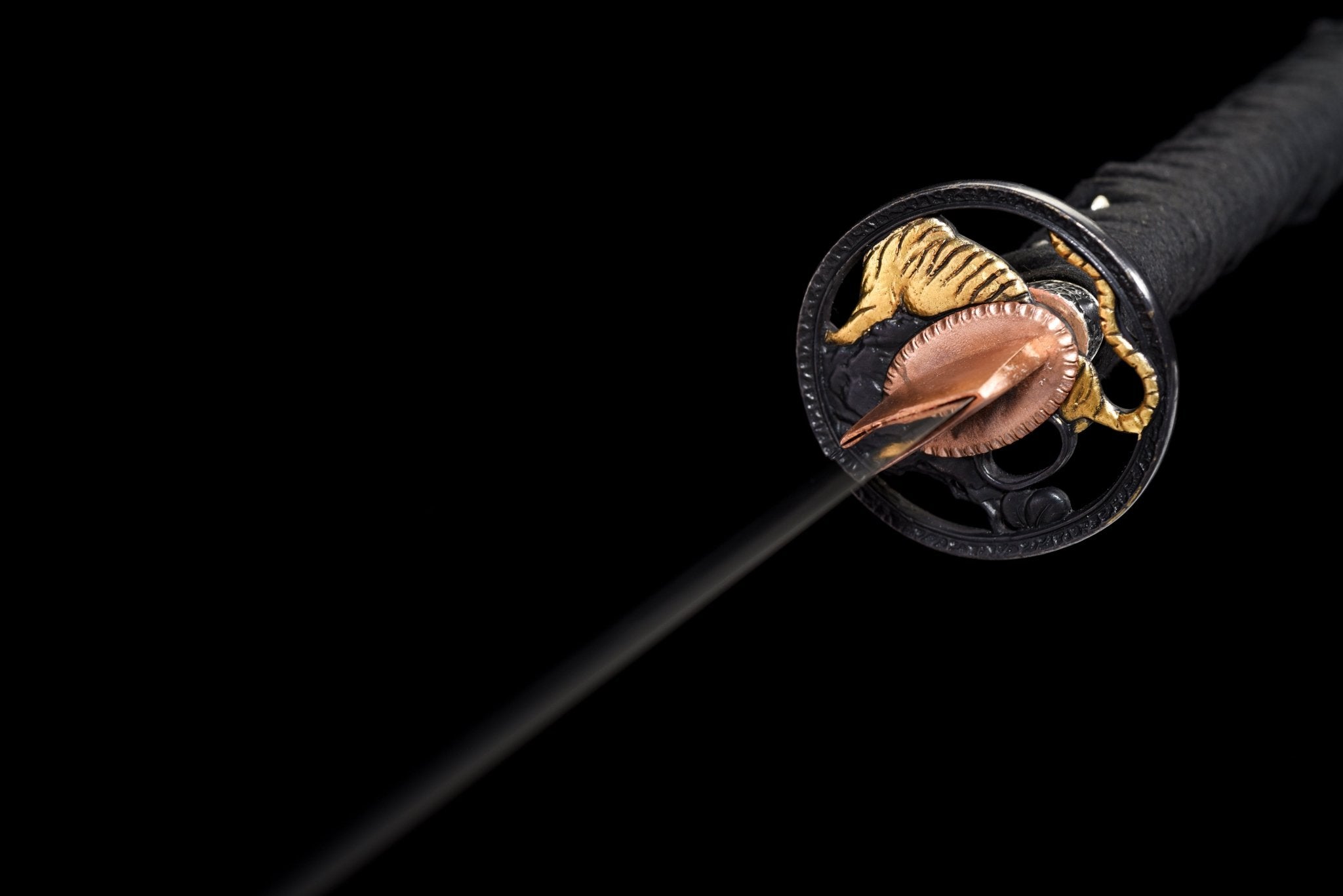 Collectable Katana Shadow Tiger Sanmai Steel Clay Tempered Black Saya 虎影 | KatanaSwordArt Katana For Sale 2025