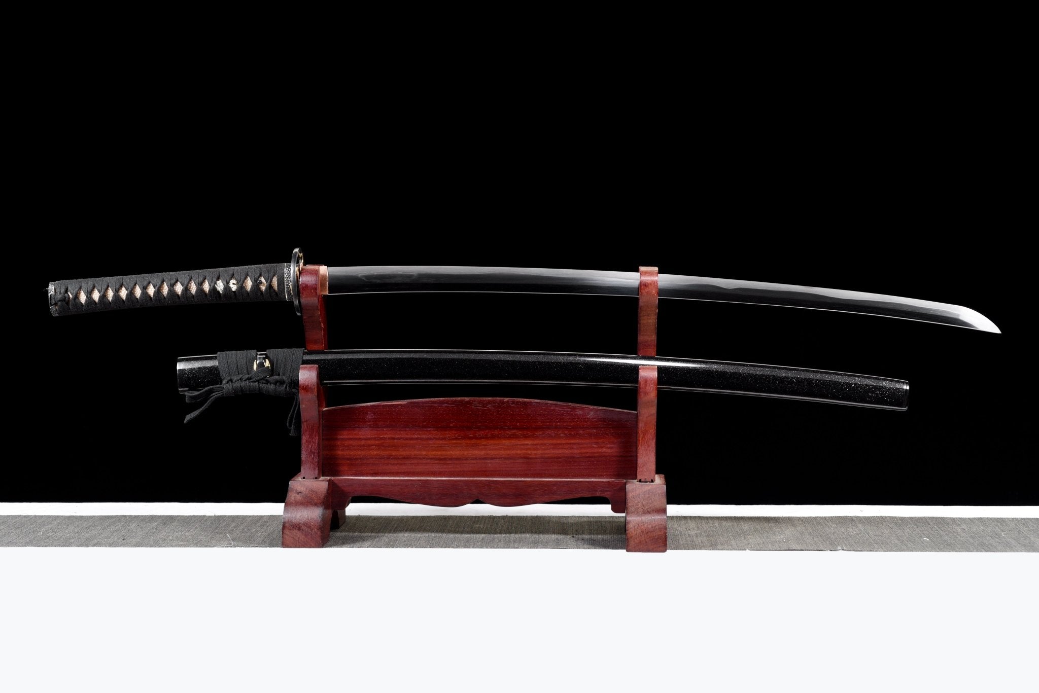 Collectable Katana Shadow Tiger Sanmai Steel Clay Tempered Black Saya 虎影 | KatanaSwordArt Katana For Sale 2025