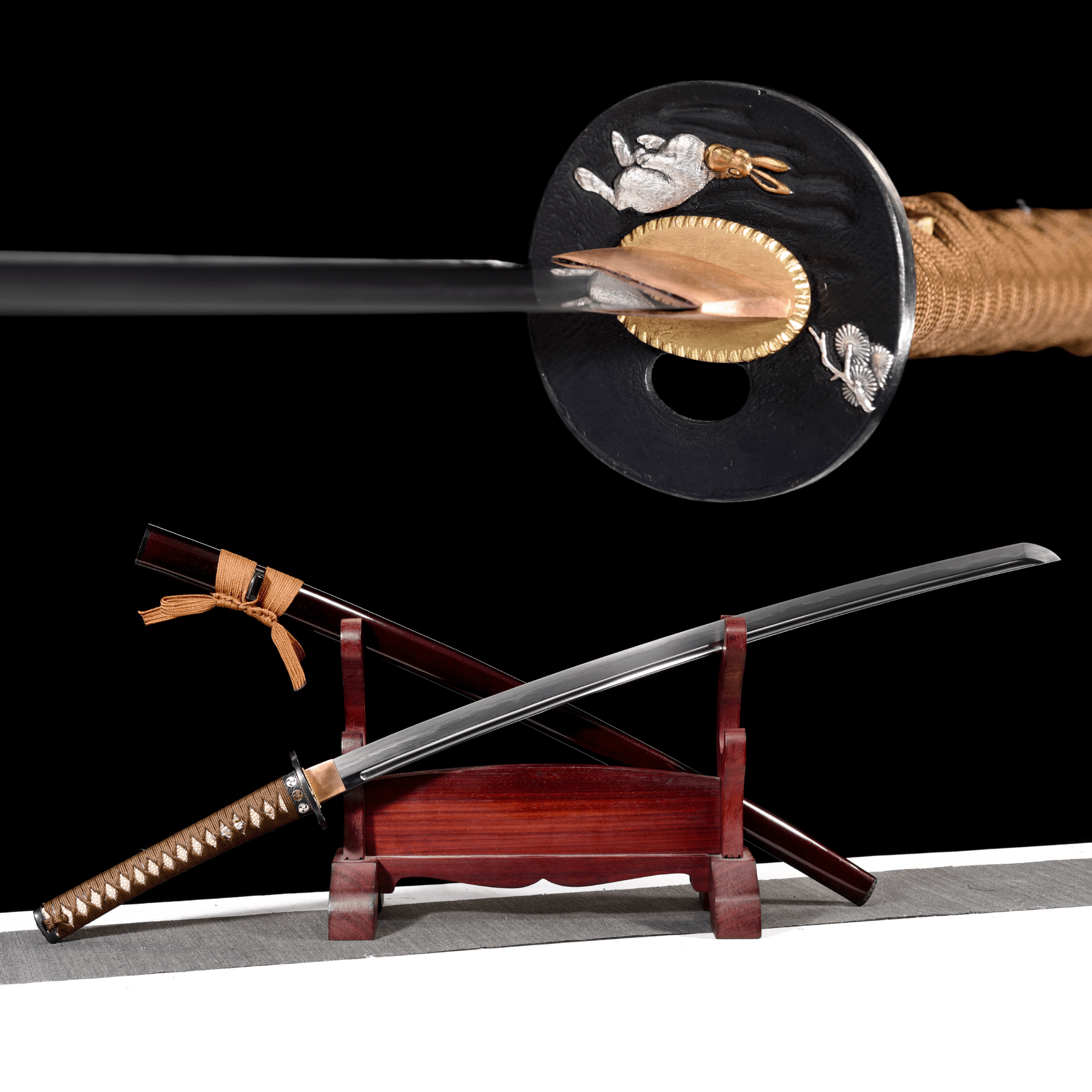 Collectable Katana Tiger Soul Sanmai Steel Clay Tempered Red Saya 虎魂 | KatanaSwordArt Katana For Sale 2025