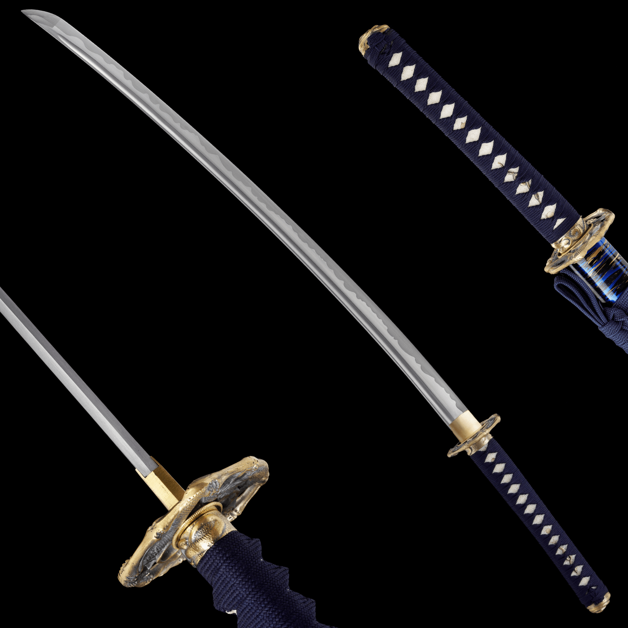 Katana Azure Flame Blue Lacquer Saya Genuine Rayskin 蒼炎 | KatanaSwordArt Katana For Sale 2025