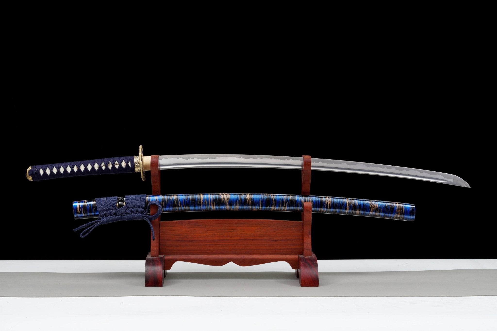 Katana Azure Flame Blue Lacquer Saya Genuine Rayskin 蒼炎 | KatanaSwordArt Katana For Sale 2025