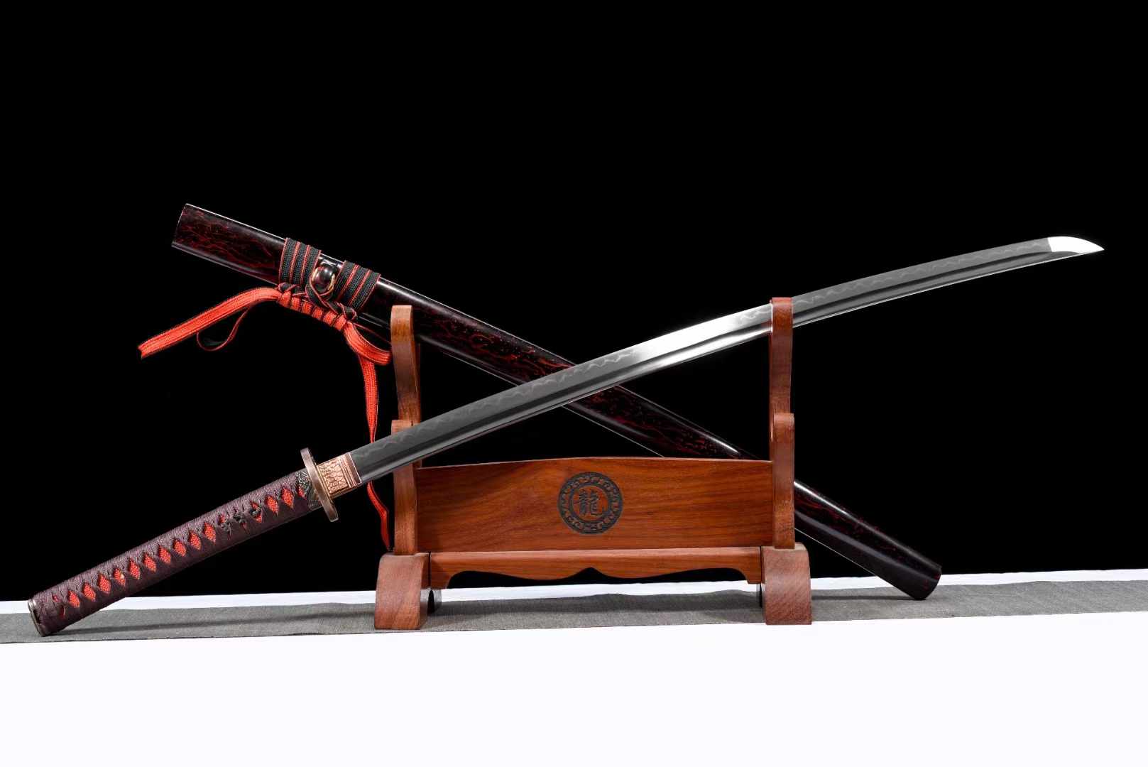 Katana Blood Plum Carbon Steel Clay Tempered Red Saya 血梅 | KatanaSwordArt Katana For Sale 2025