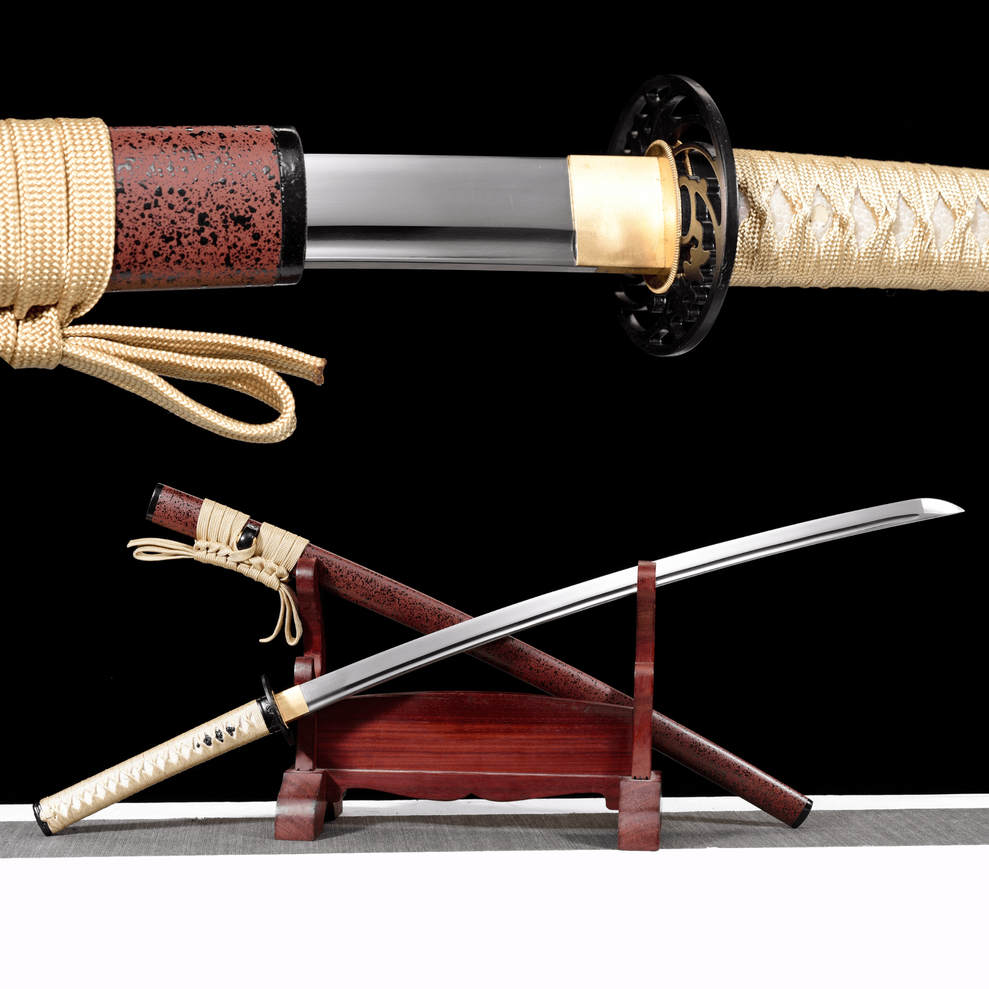 Katana Crimson Clarity Red Speckled Saya 朱霁 | KatanaSwordArt Katana For Sale 2025