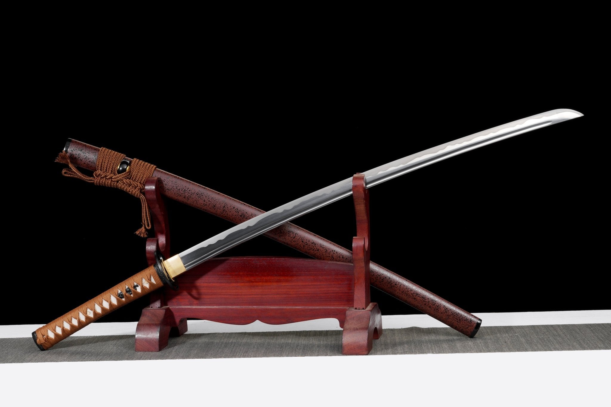 Katana Crimson Shadow Speckled Red Saya Genuine Rayskin 赤影 | KatanaSwordArt Katana For Sale 2025