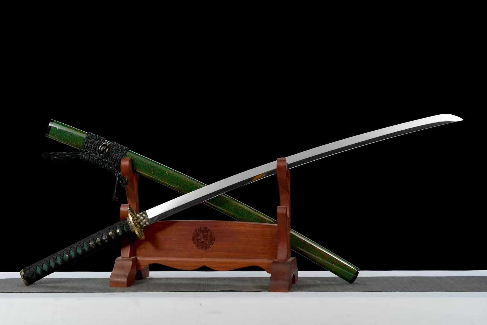 Katana Cyan Bamboo Manganese Steel Green Saya Mirror Finish 青竹 | KatanaSwordArt Katana For Sale 2025