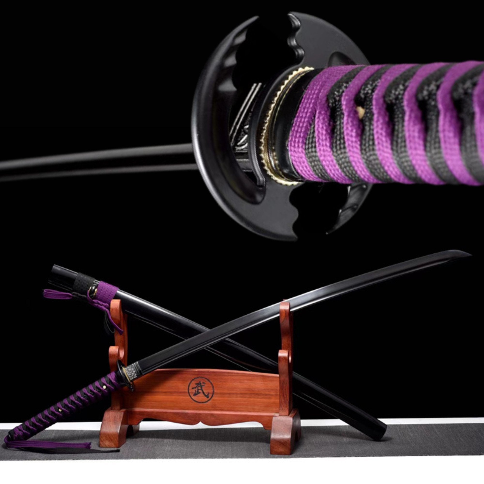 Katana Demon Slayer Medium Carbon Steel Black Blade 鬼滅の刃 | KatanaSwordArt Katana For Sale